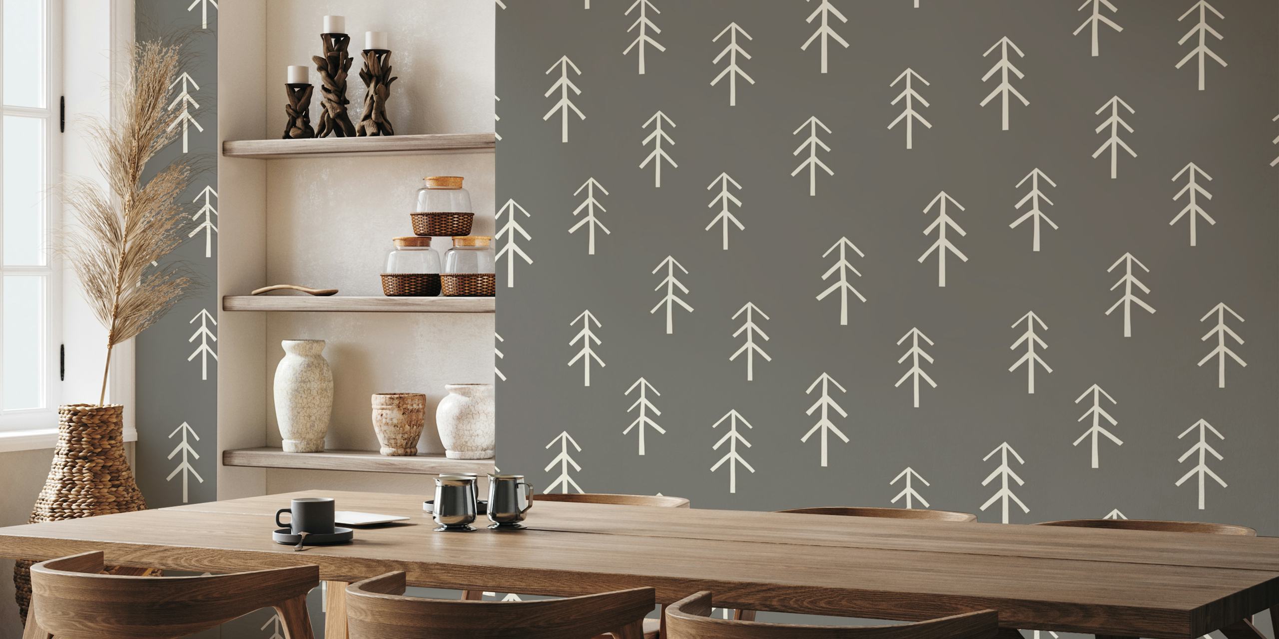 Forest Pattern dark brown big wallpaper