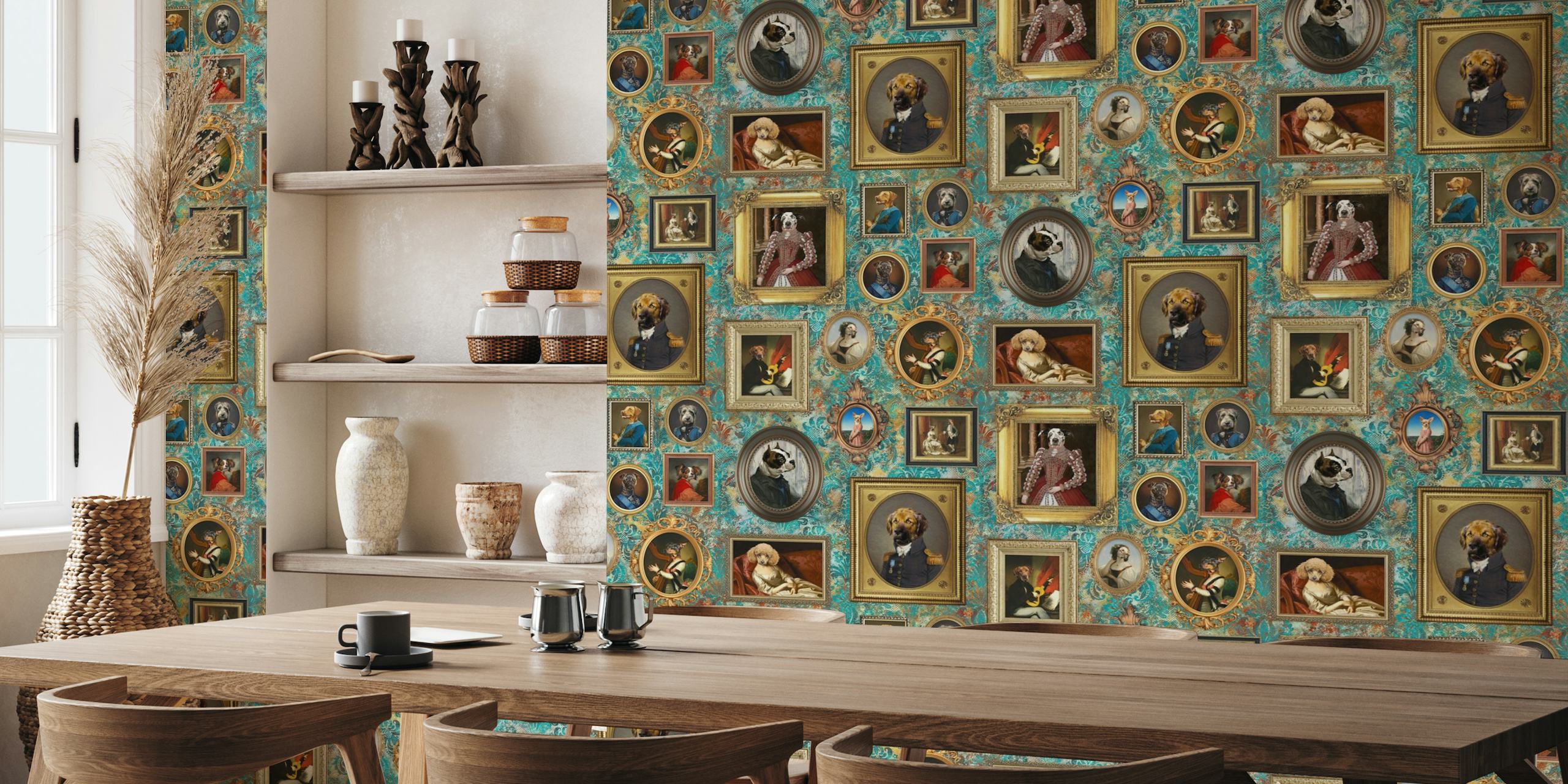 Dog Lovers Portrait Collection in viridian tapety
