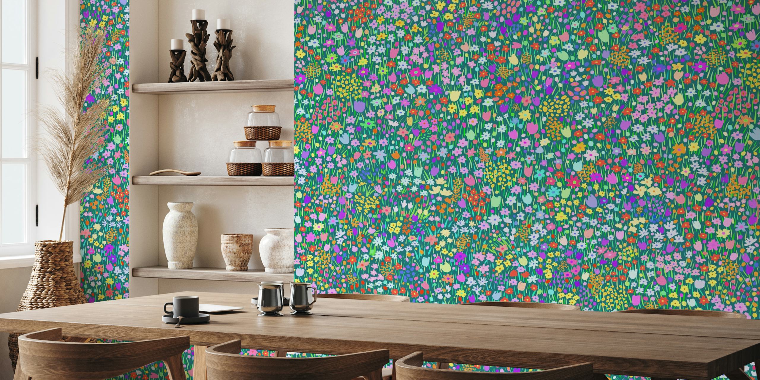 Vibrant Meadow Art for Wall 3 i et rum