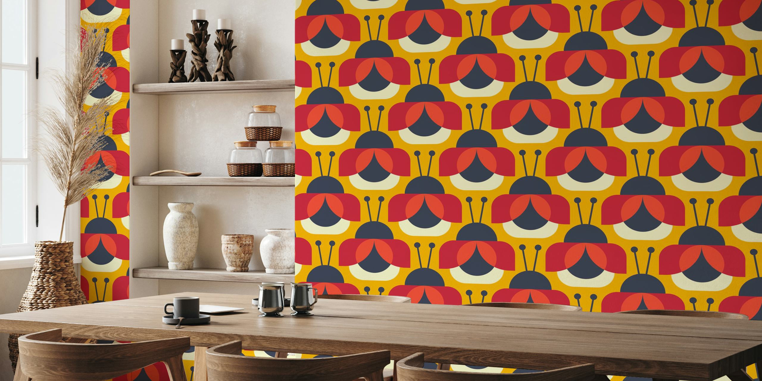 Design de papier peint Playful ladybugs dans une pièce