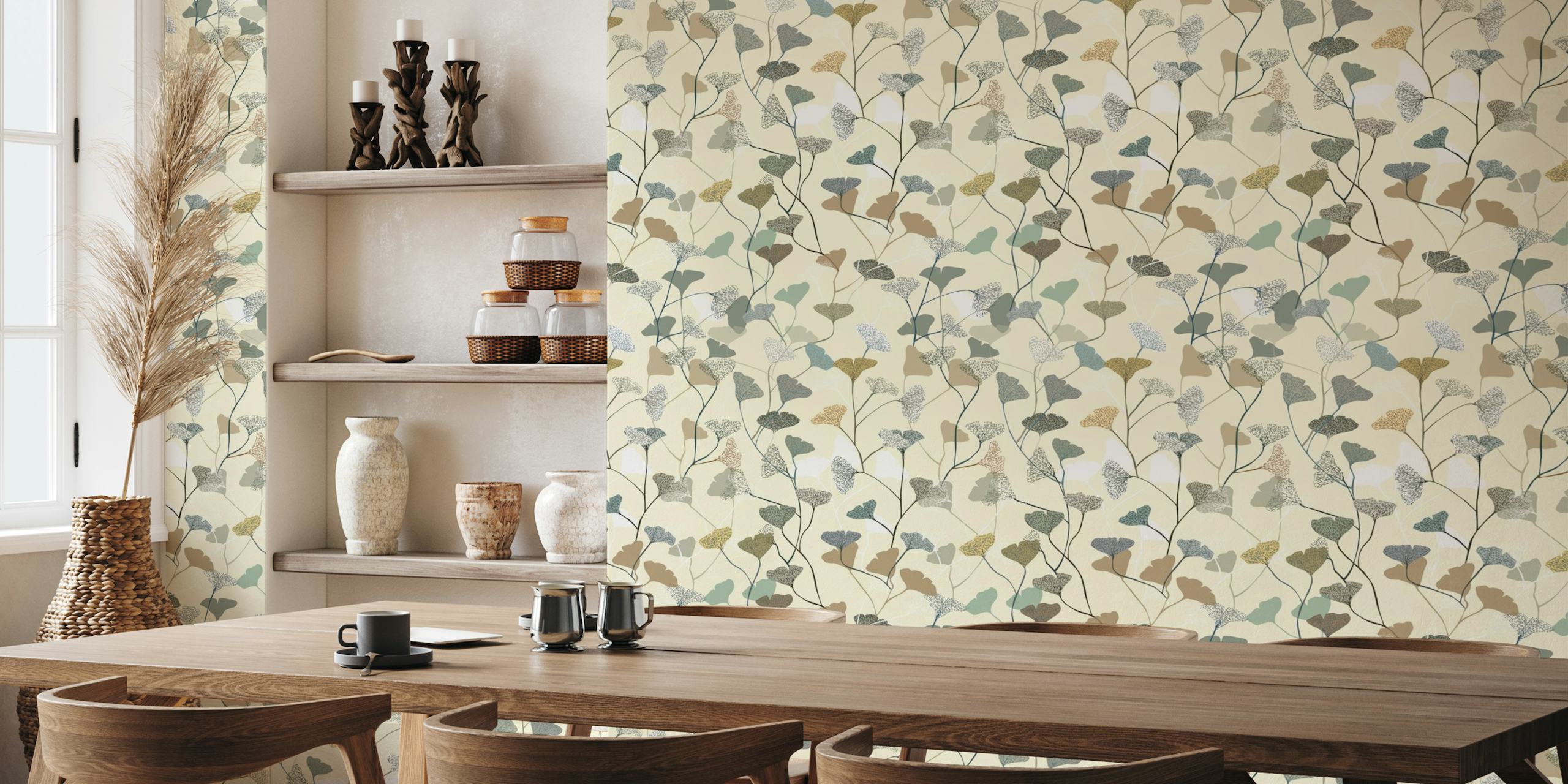 Ginkgo Leaves light wallpaper
