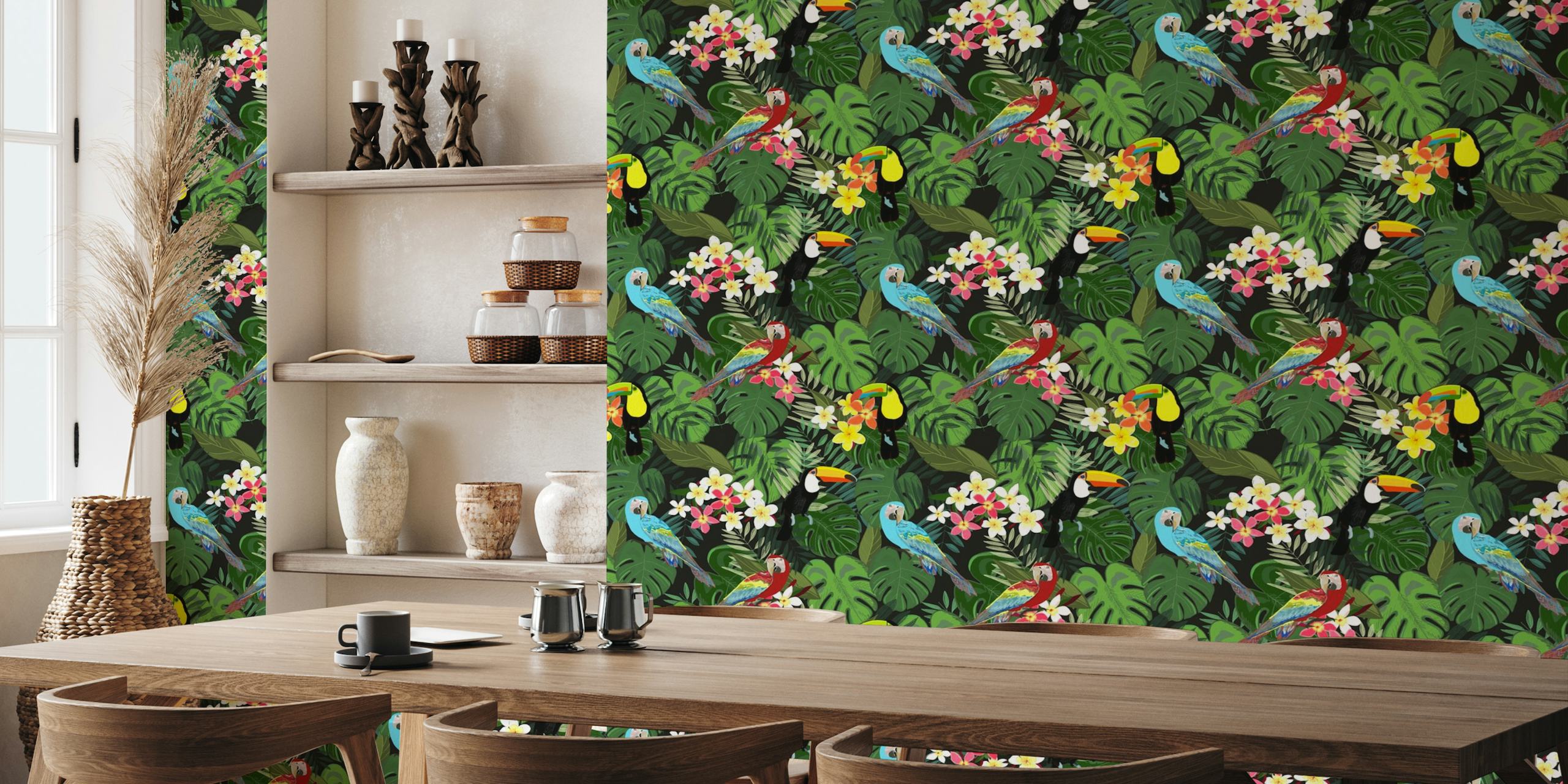 Tropical forest black tapety