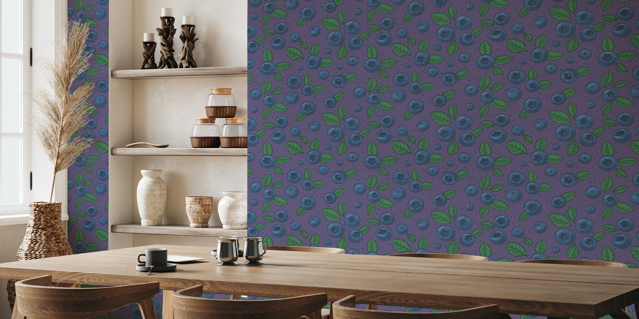 Blueberries tapeta na tamnoplavoj-magenta pozadini