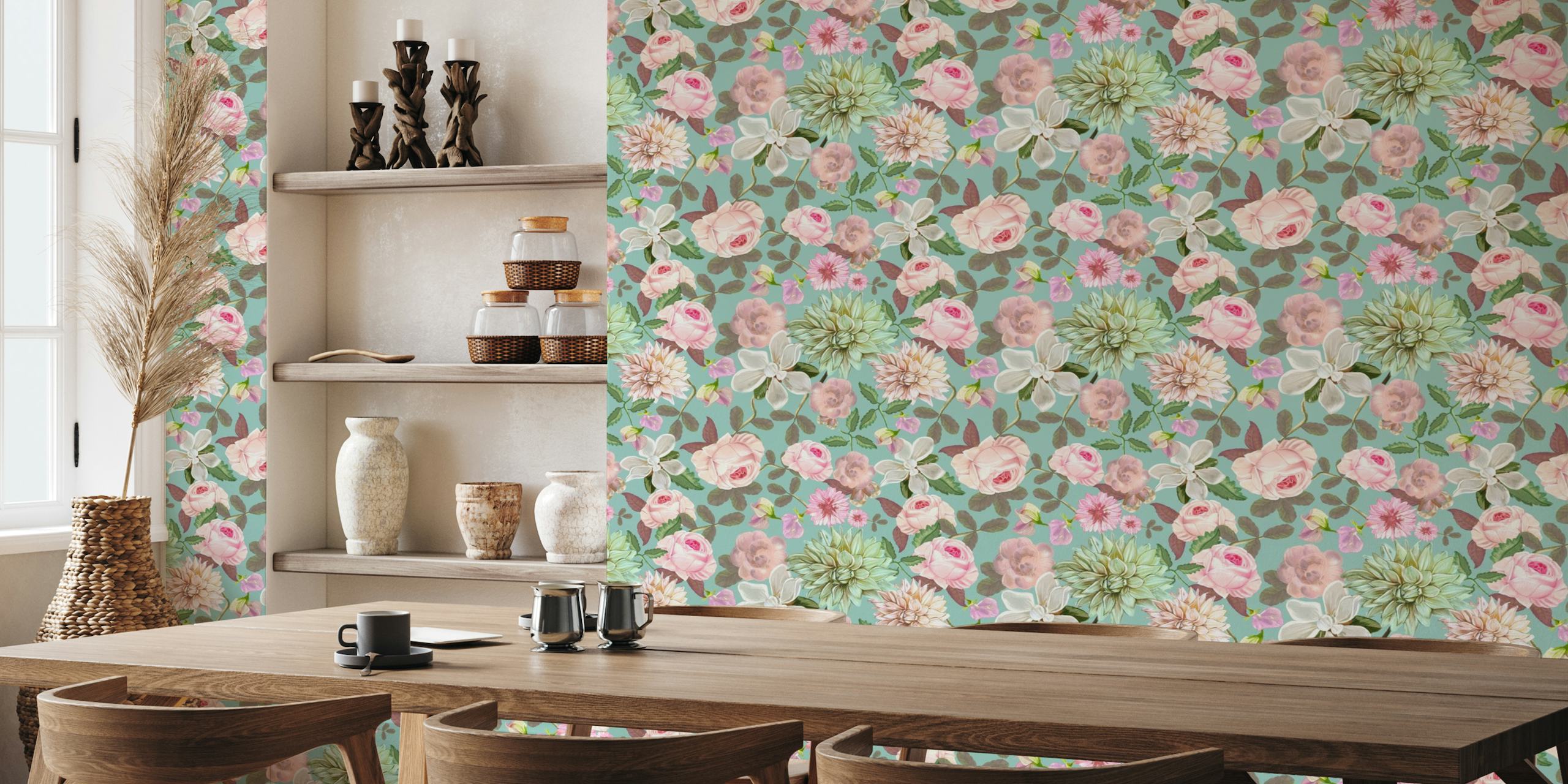 Heirloom roses pattern ταπετσαρία