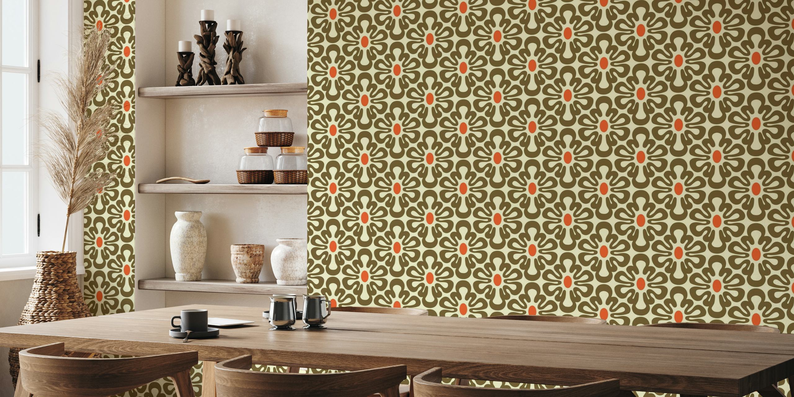 2625 A - abstract retro shapes pattern behang
