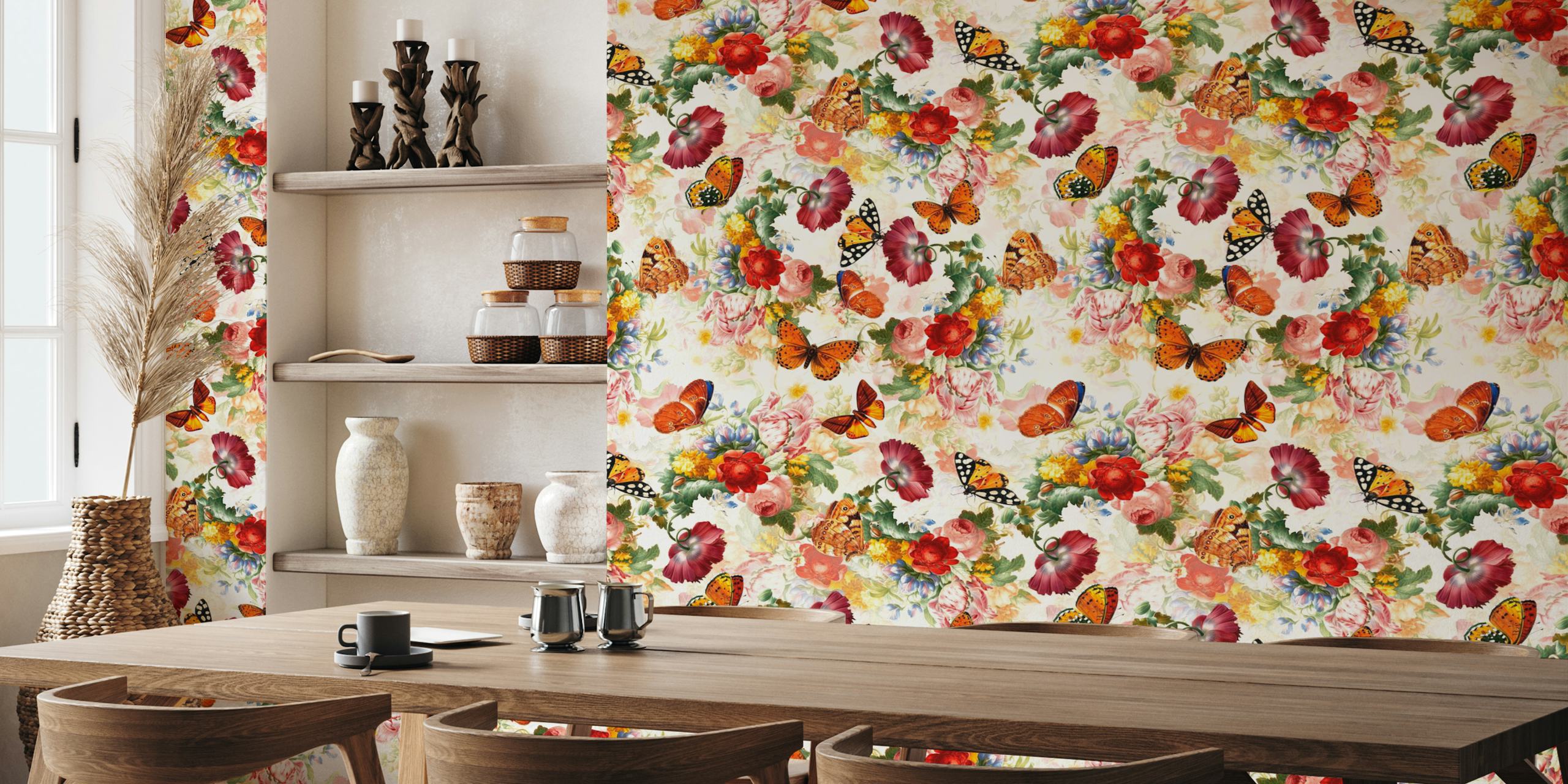 Flemish Baroque kukkatapetti huoneessa