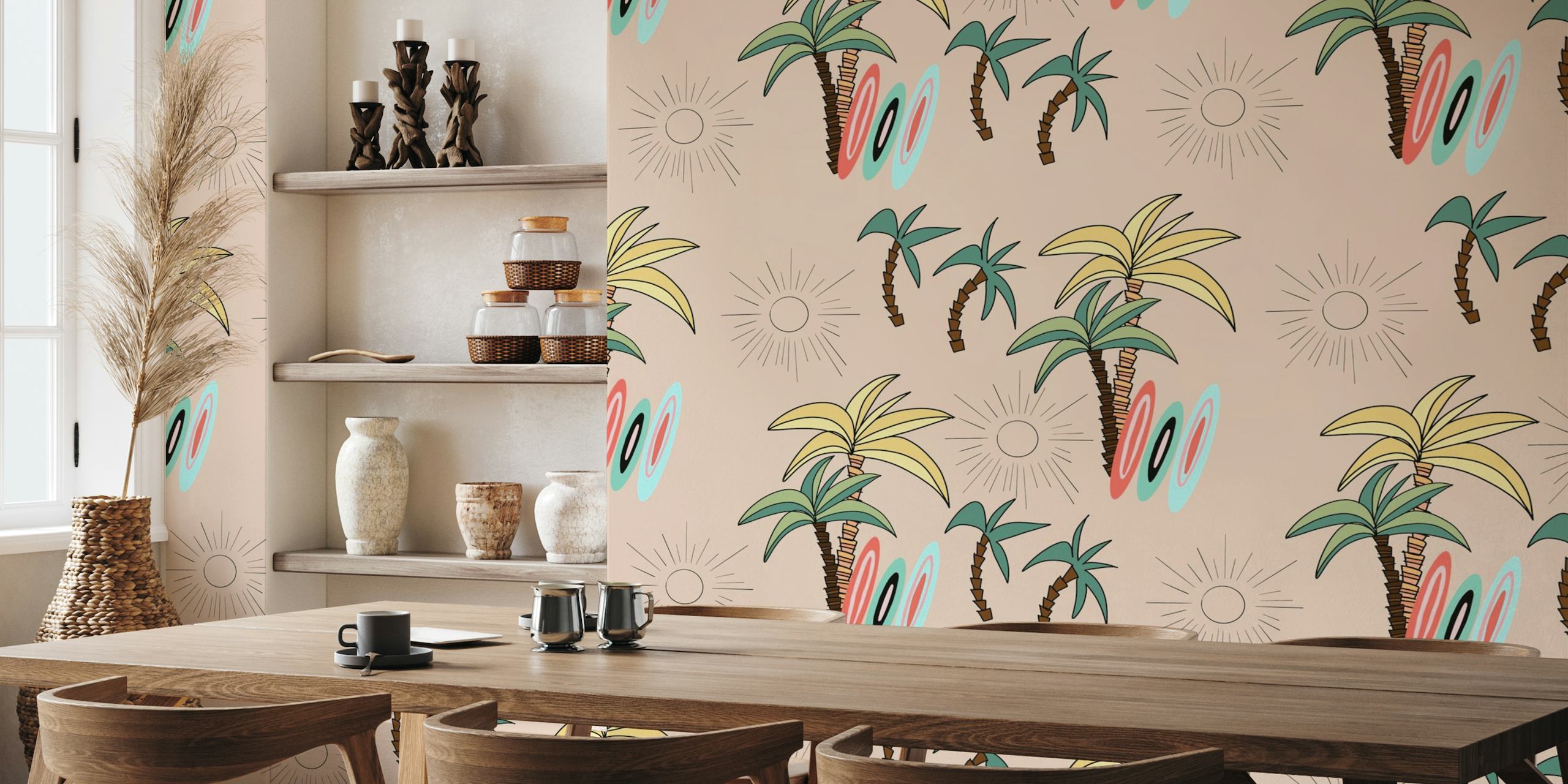 Retro Palm Surf Vibes 1a wallpaper