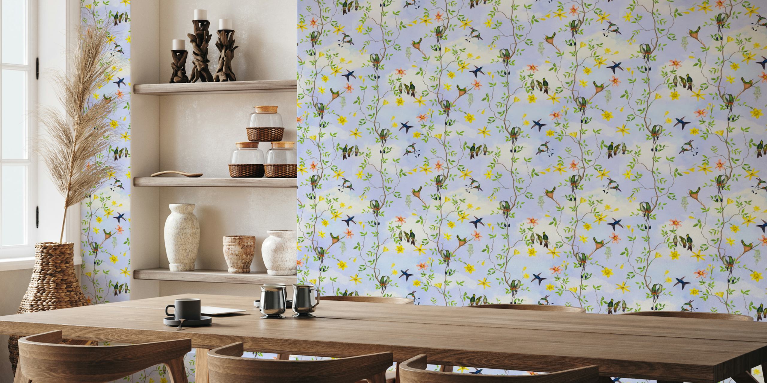 Design tapety Vintage Rococo Chinoiserie Birds Garden