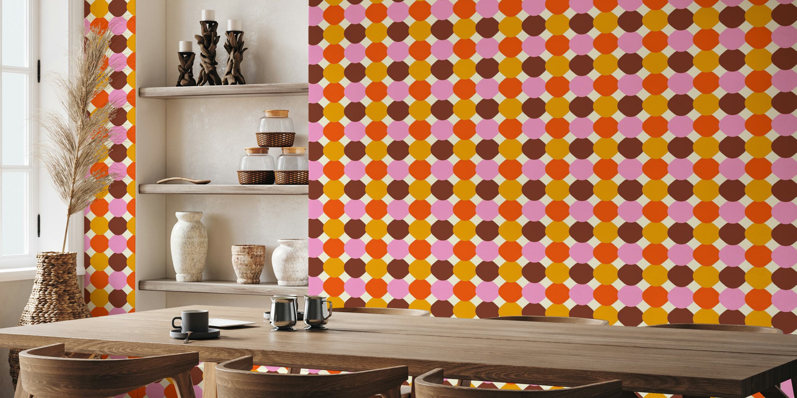 Tapeta Happy retro Tiles w pokoju