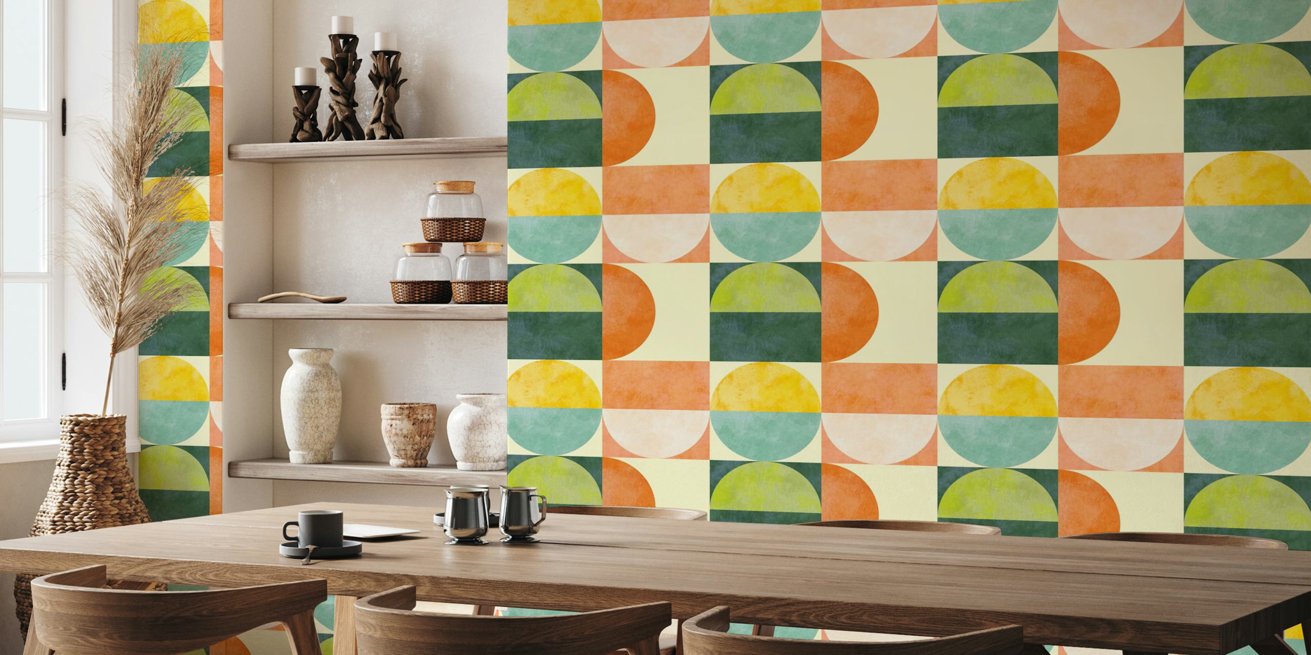 Colorful checkers tapet i et rom