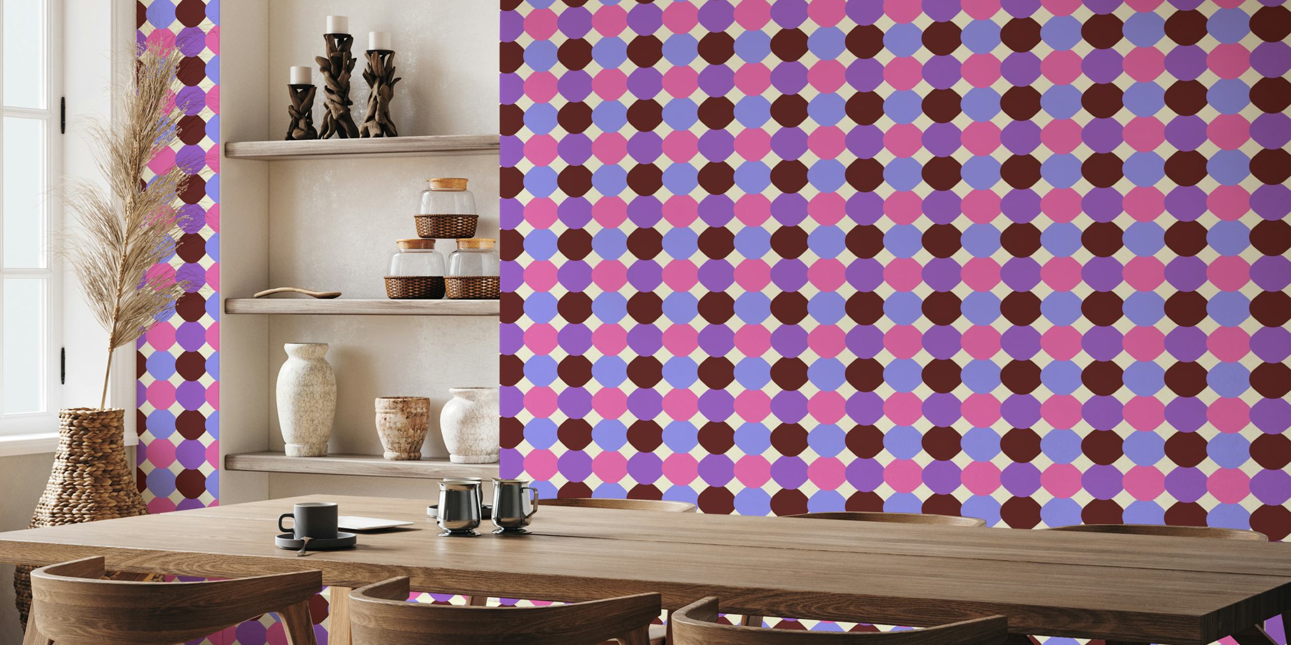 Happy retro Tiles in pink and purple