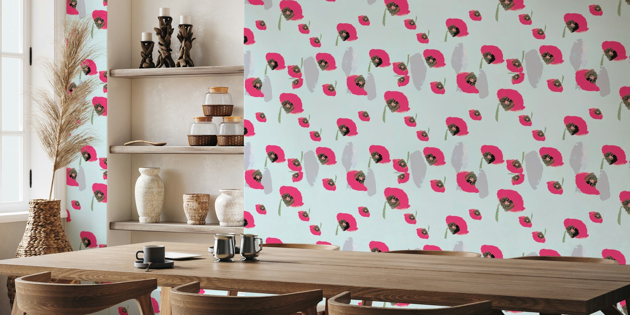 Poppy pink wallpaper