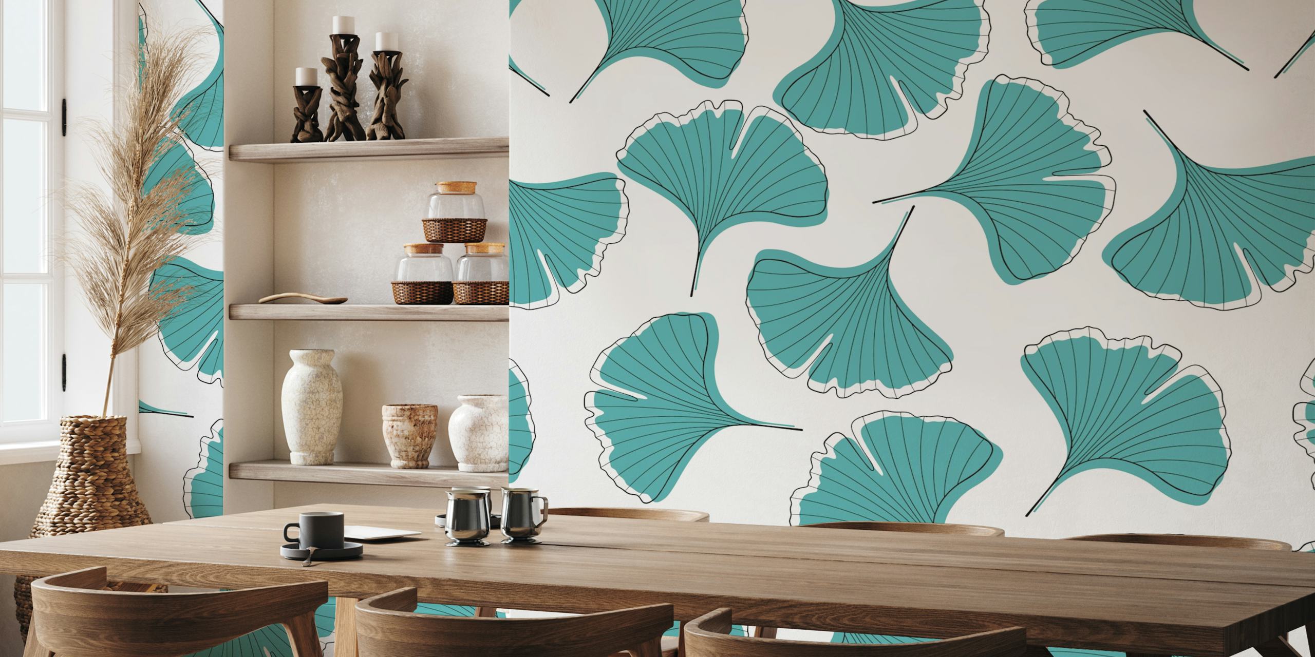 Ginkgo Biloba leaves wallpaper pattern