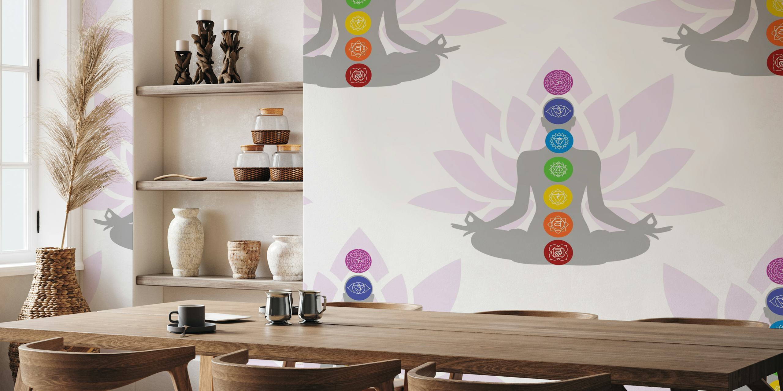 Seven Chakras Pattern 2 wallpaper in a room