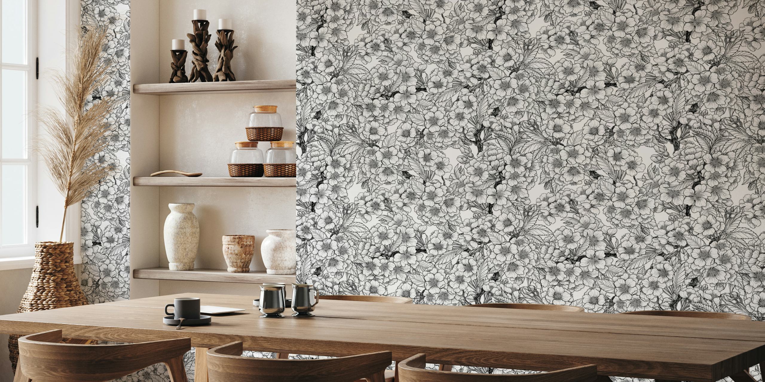 Cherry blossom wallpaper i et rom