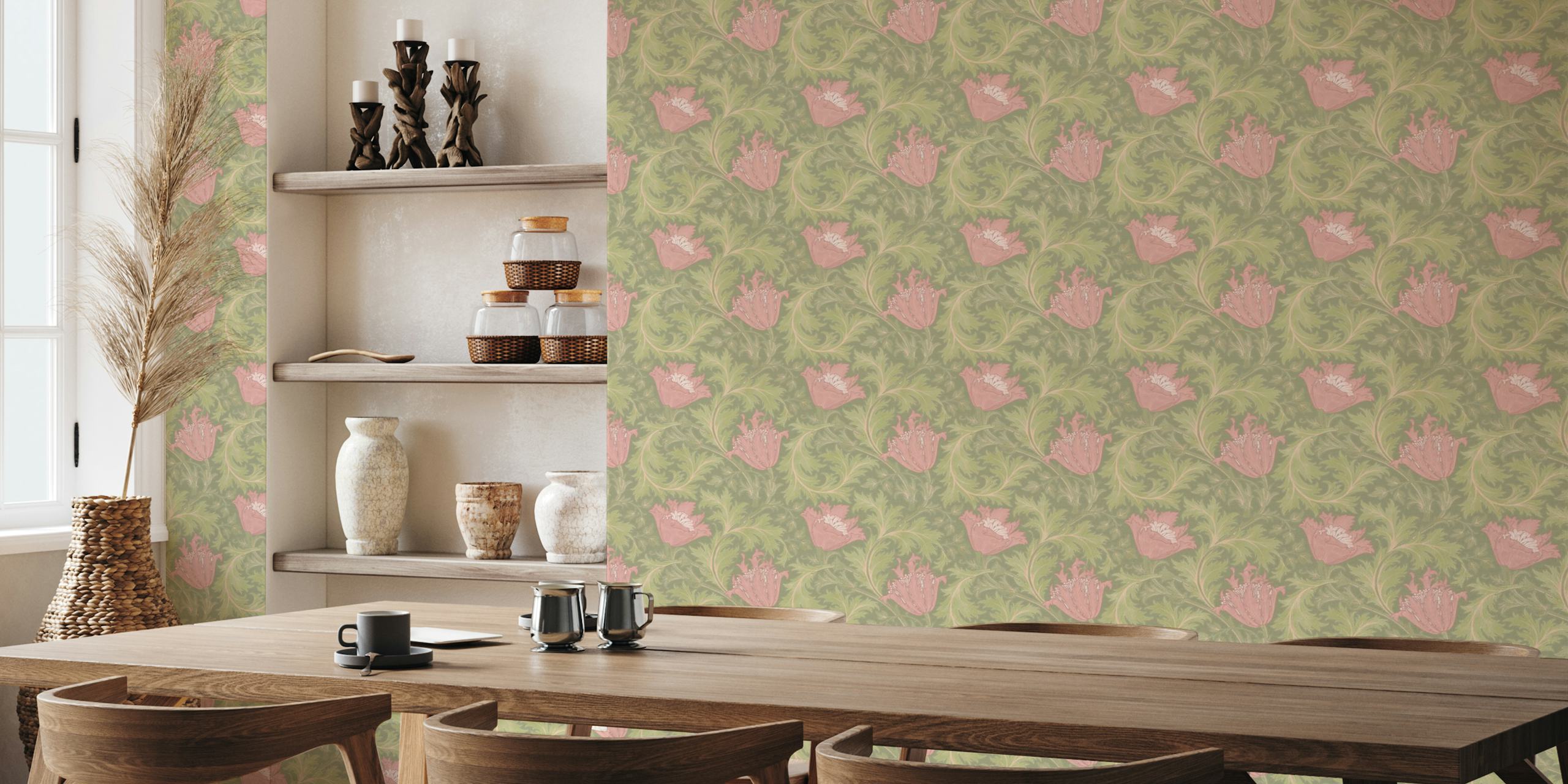 William Morris Anemone wallpaper in a room