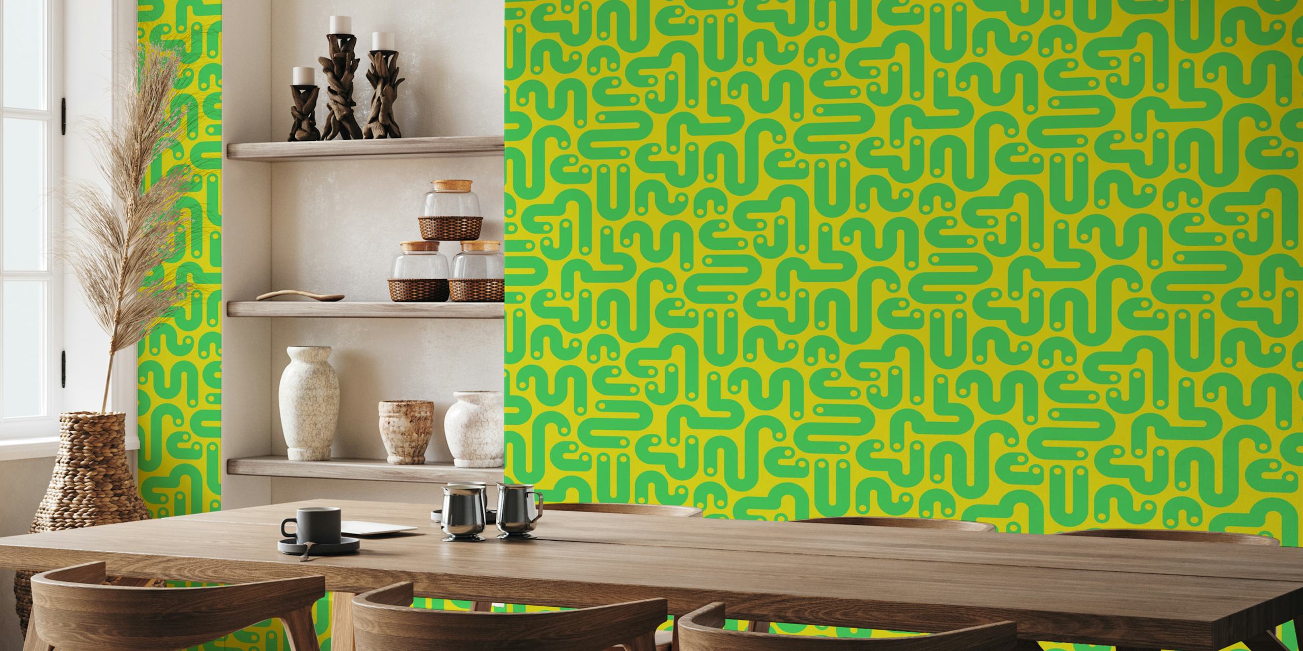 Limão Verde Jelly Beans Curvy 80S Abstract