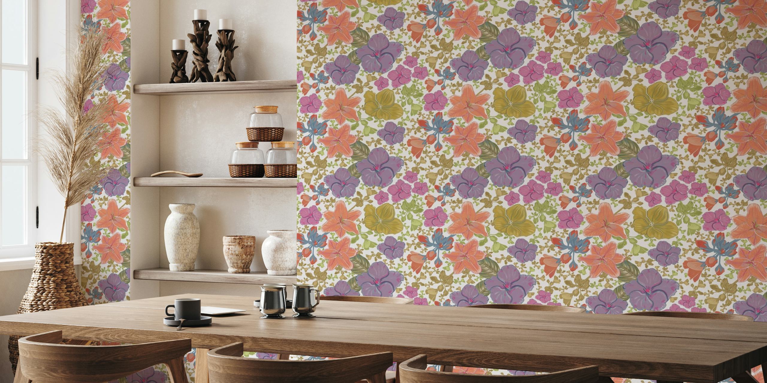 Sweet violet pattern wallpaper
