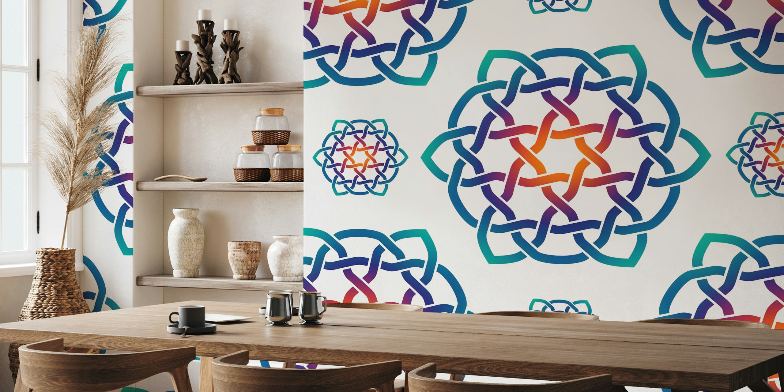 Rainbow Celtic Knot 2 wallpaper in a room