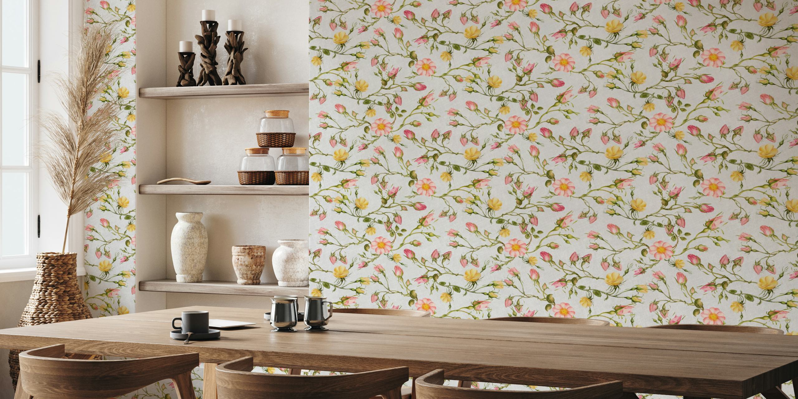 Vintage Roses in stone white u postavci sobe