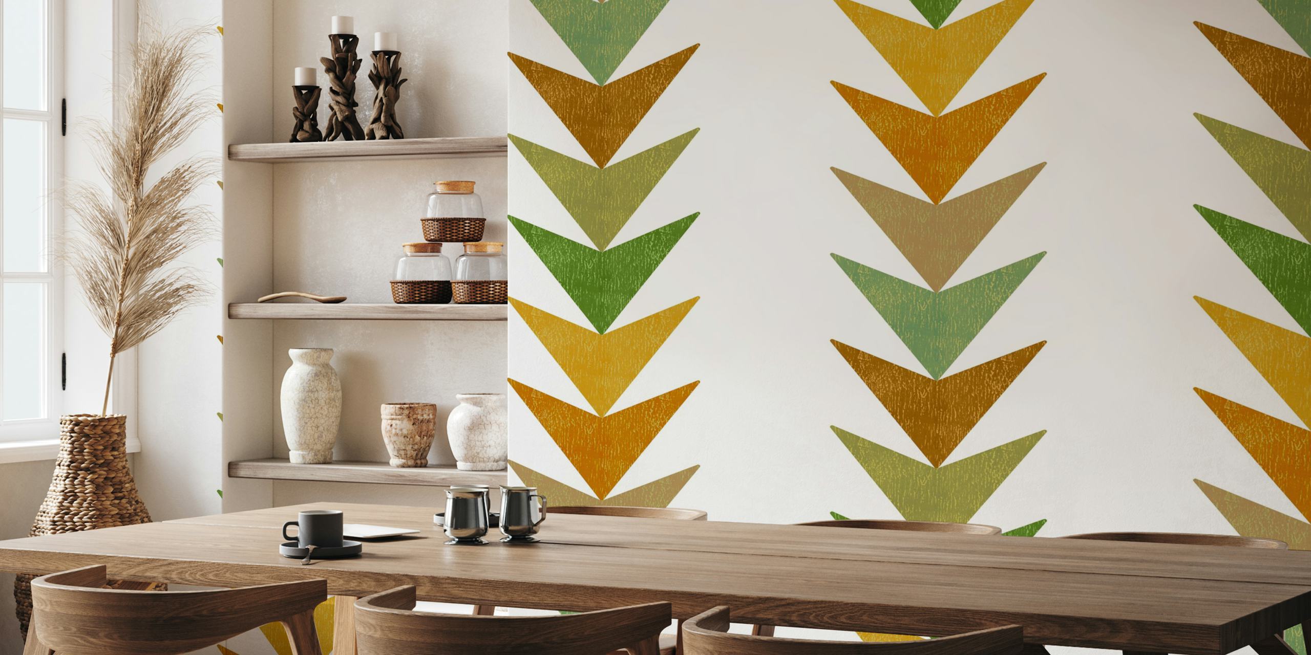 Papel de parede Arrows Stripes em um quarto