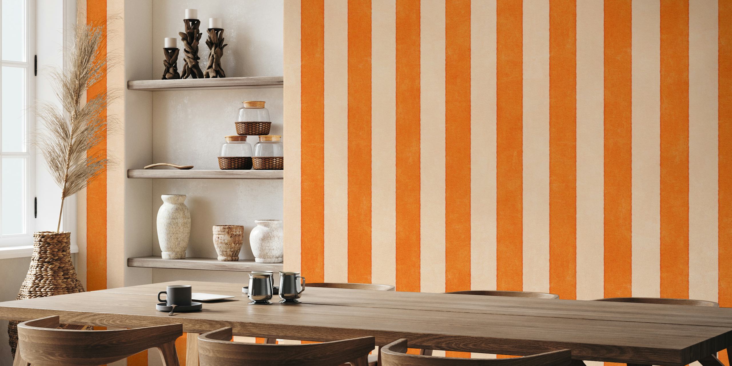 Papel De Parede Listrado Pumpkin Stripes 001 D - Pumpkin Em Um Quarto
