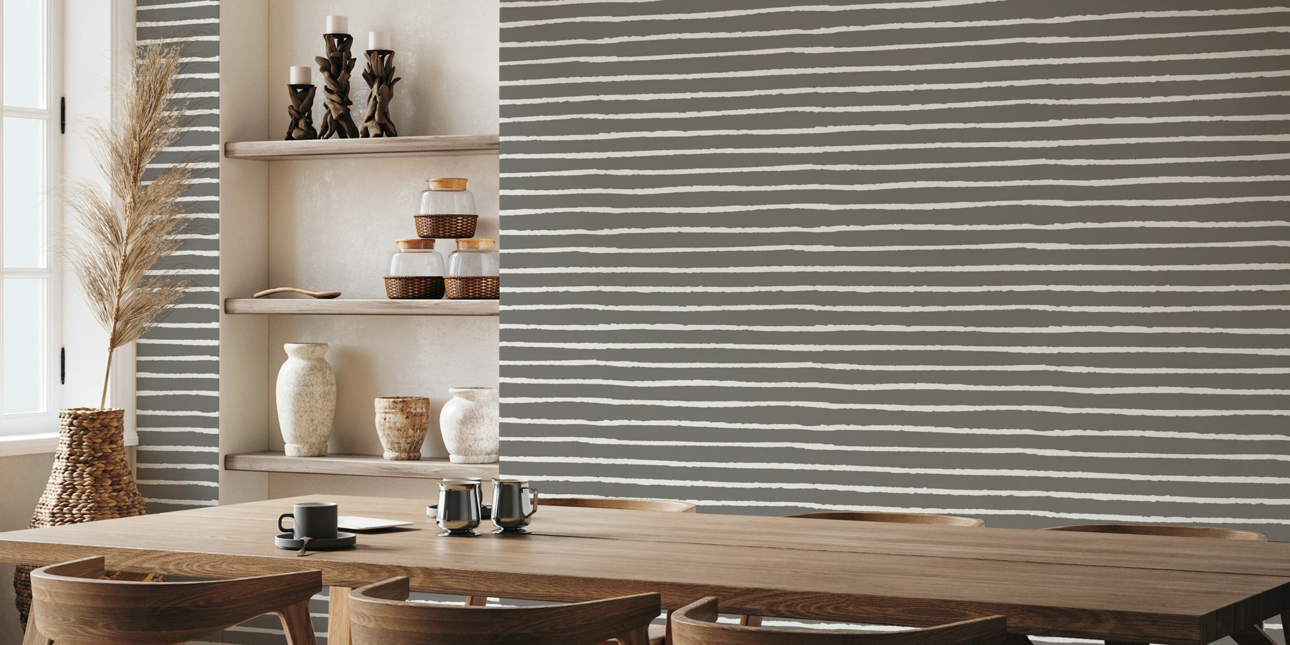 Gray and white striped abstract wallpaper design