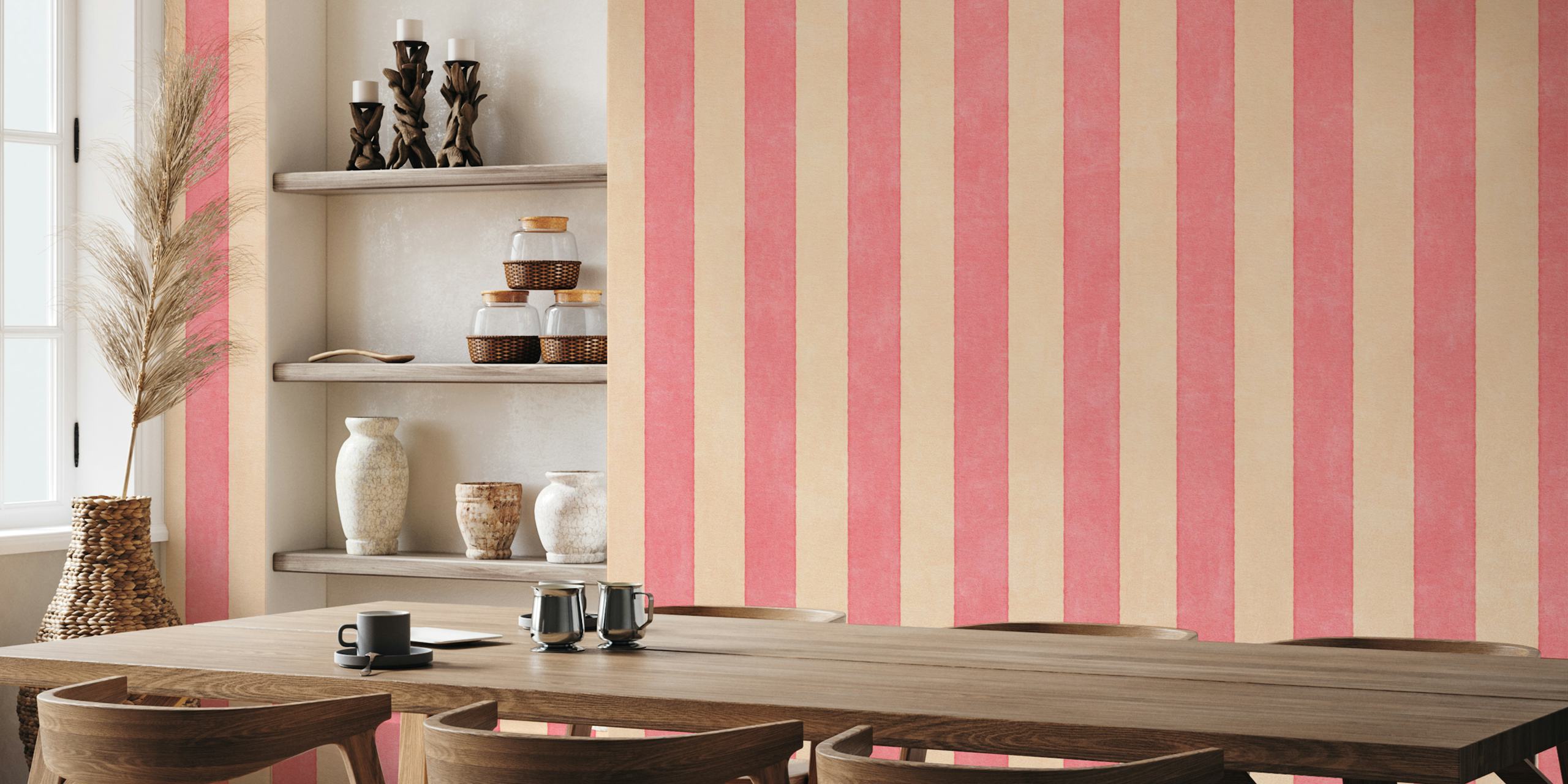 Stripes 001 K - Lollipop wallpaper in a room