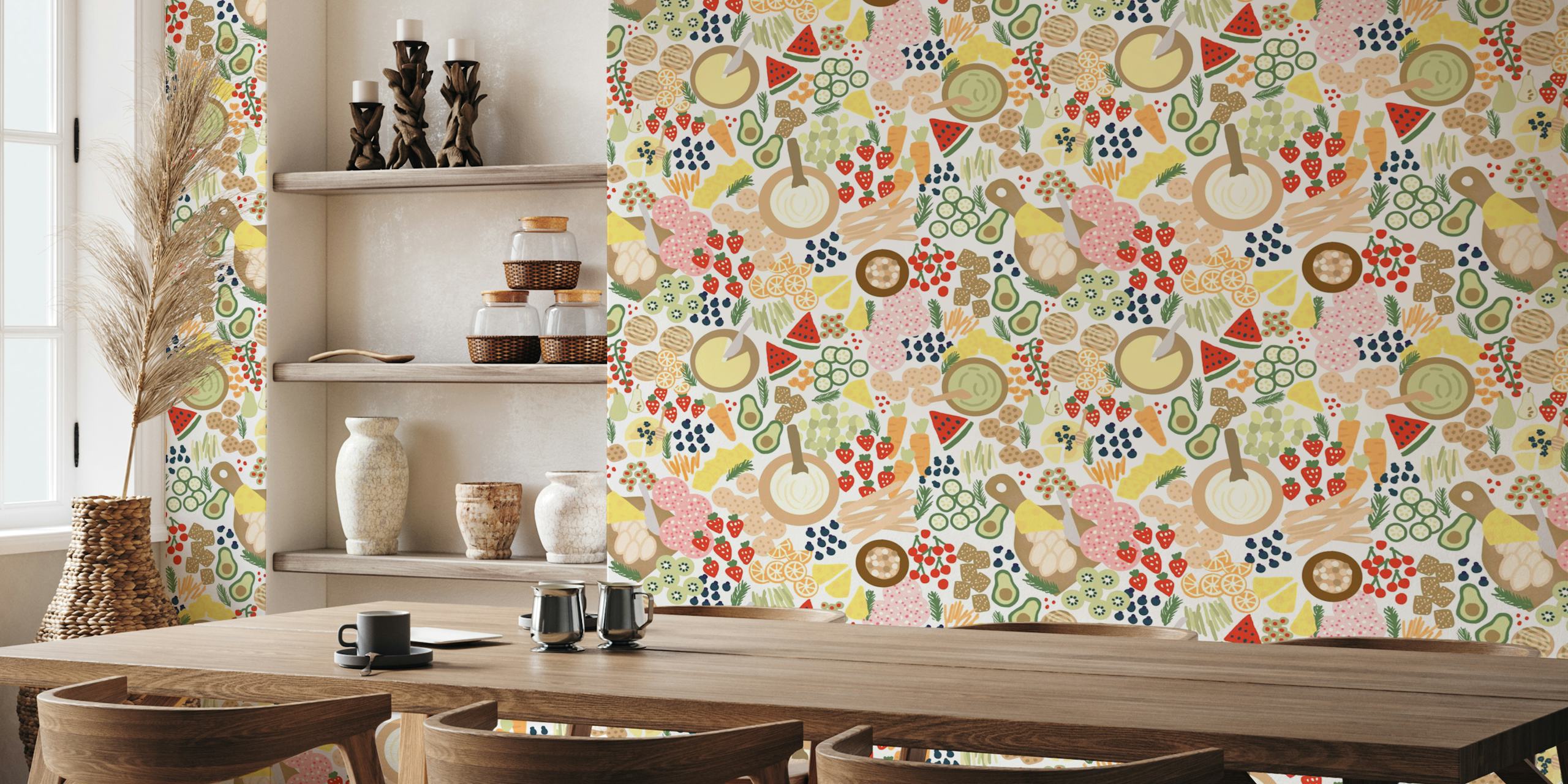 Charcuterie wallpaper design in a room