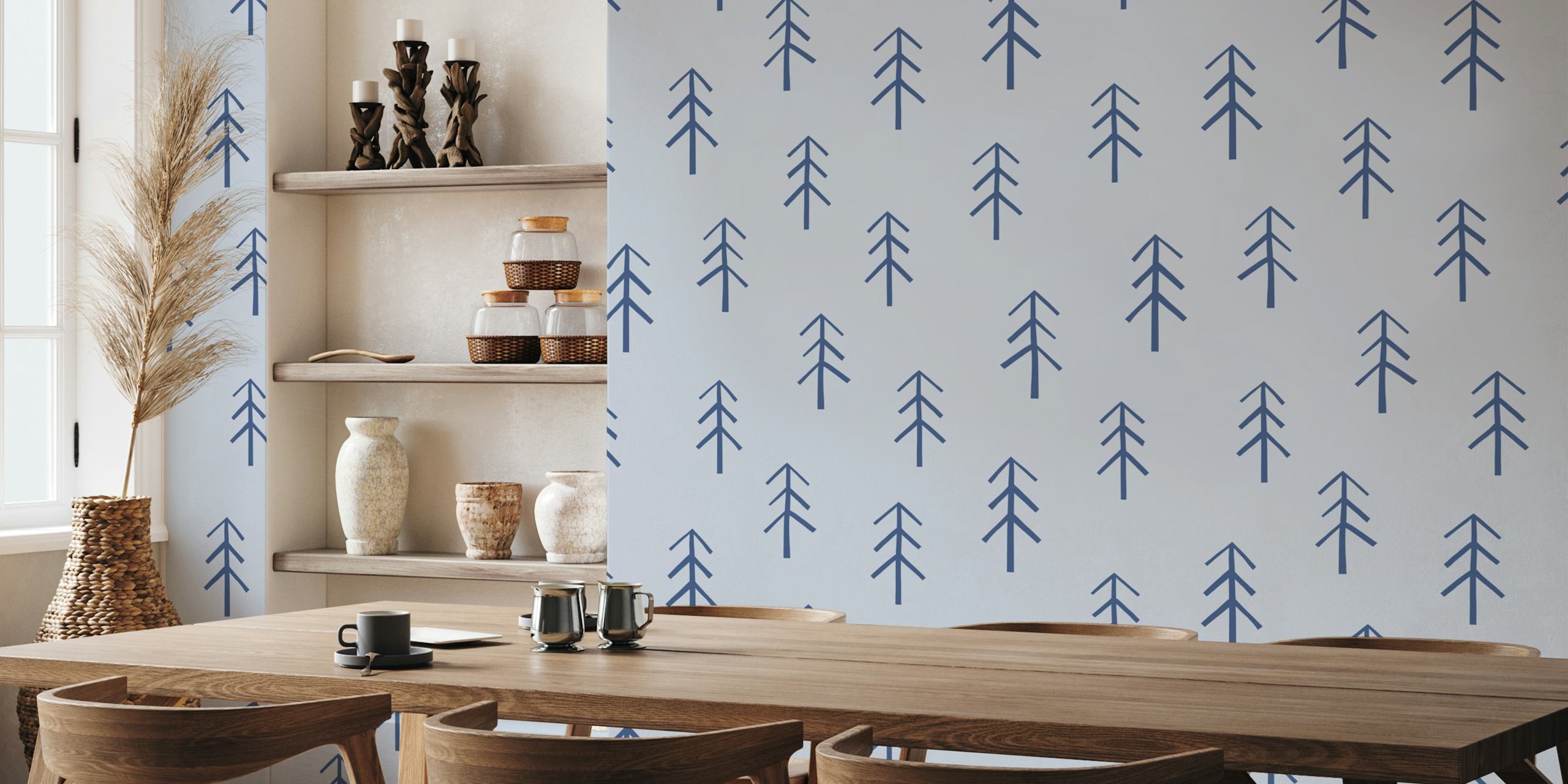 Forest moody blue wallpaper design