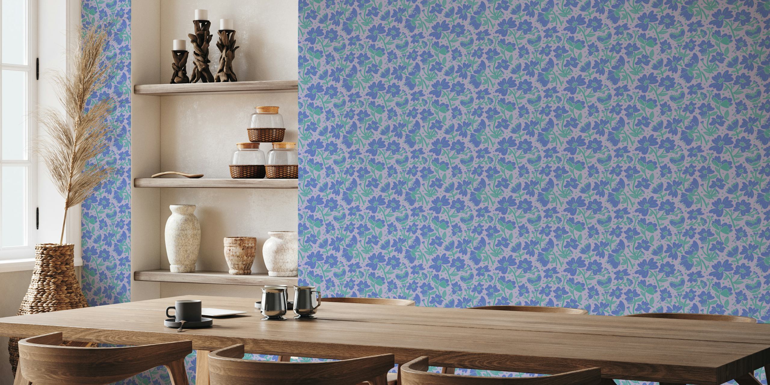 Diseño floral violeta claro