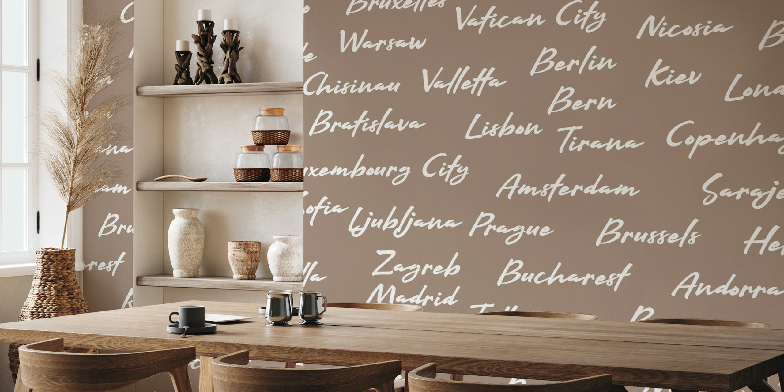 Capital Cities of Europe wallpaper in room