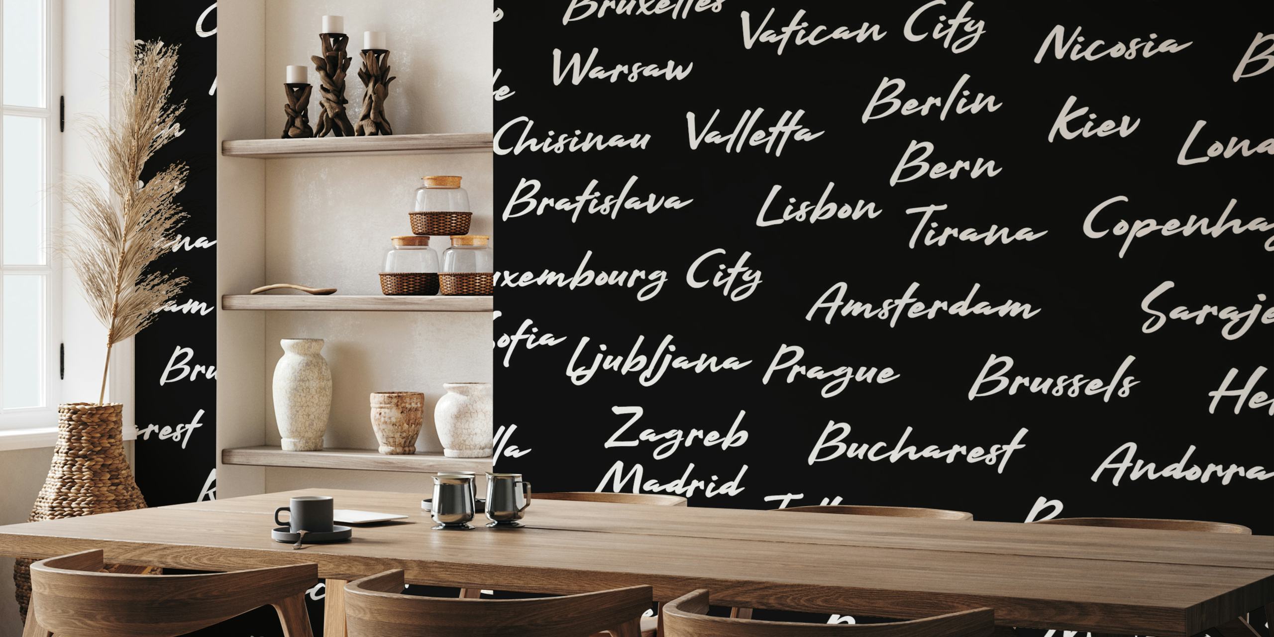 papier peint Capital Cities of Europe dans une chambre