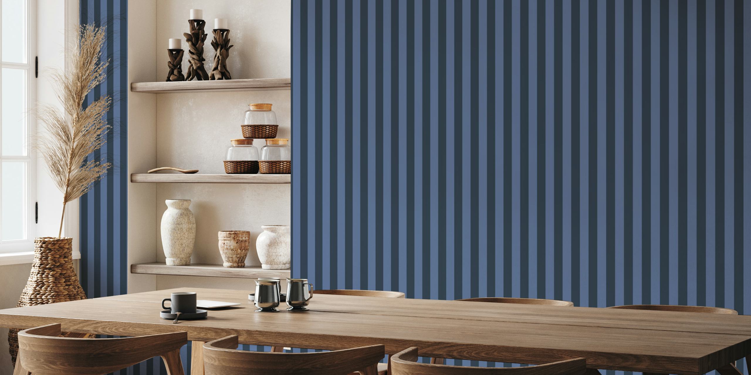 Pozadina Blue Nova Stripes u modernoj sobi