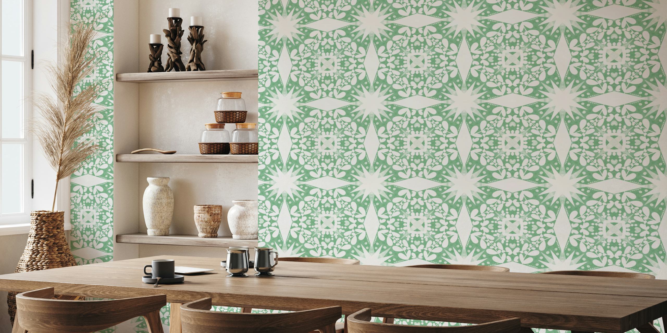 Modern nature starry tile G ταπετσαρία σε ένα δωμάτιο