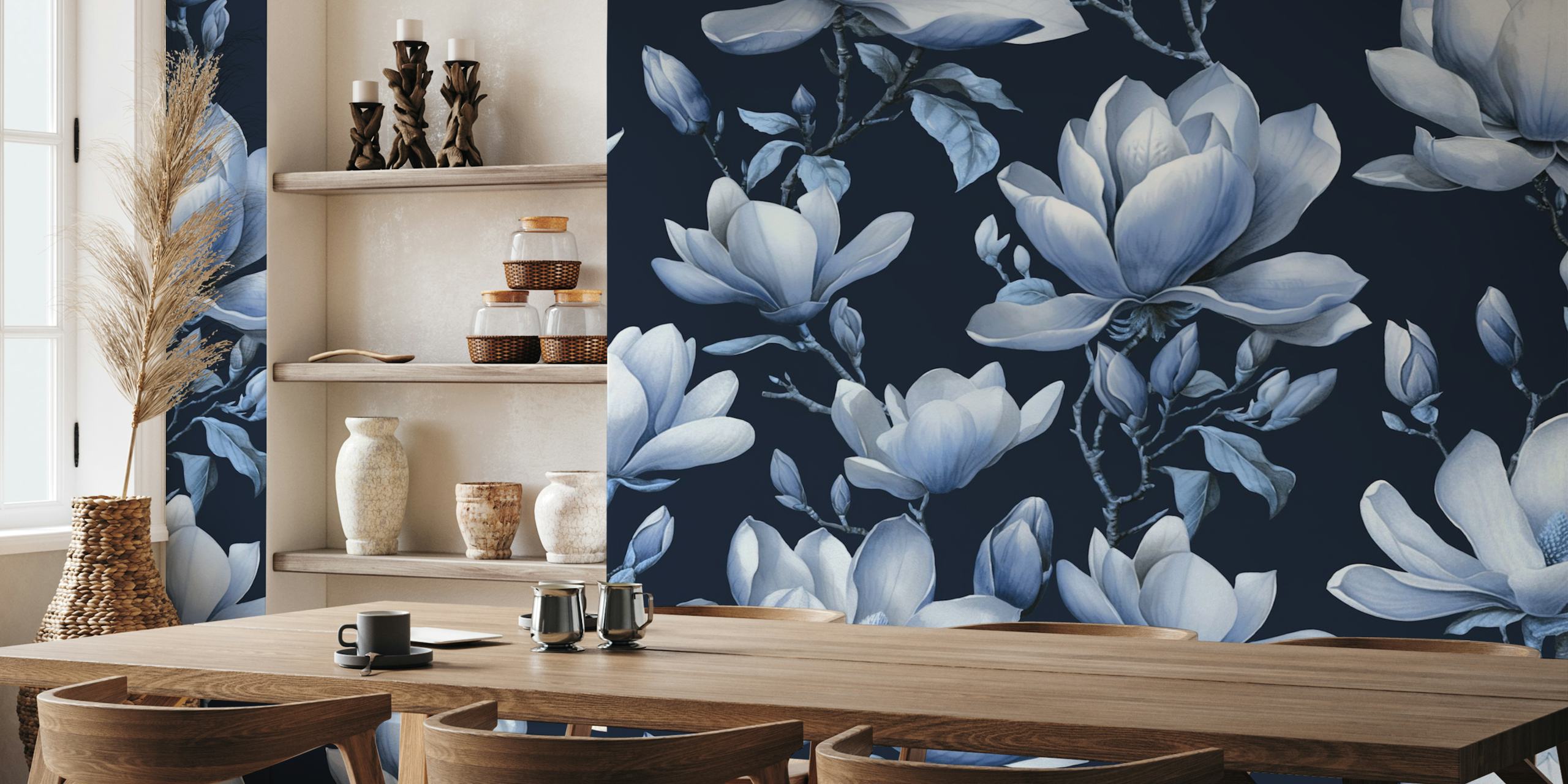 Magnolia Spring Romance Blue behangontwerp