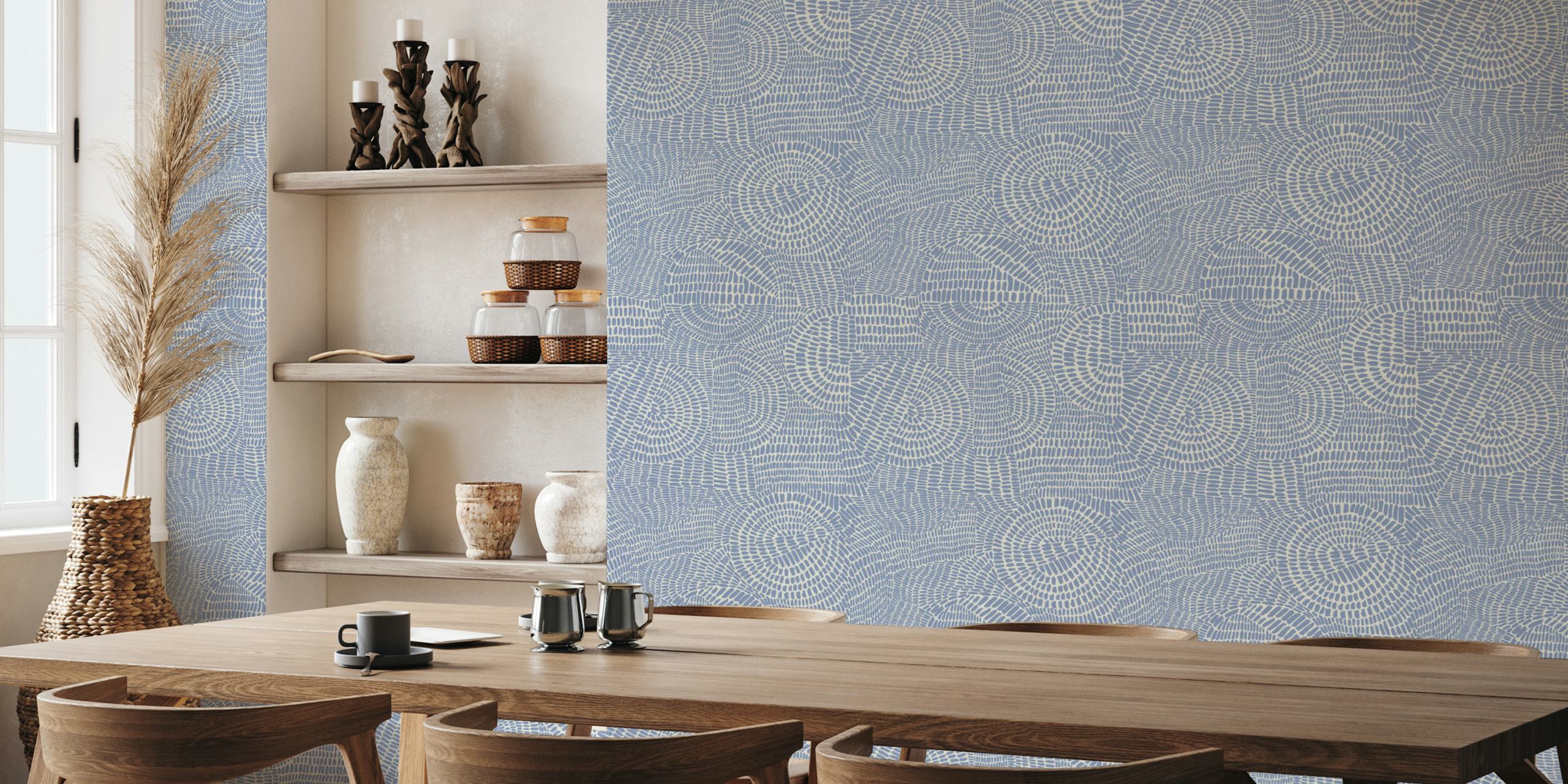 Abstract blue geometric pattern wallpaper