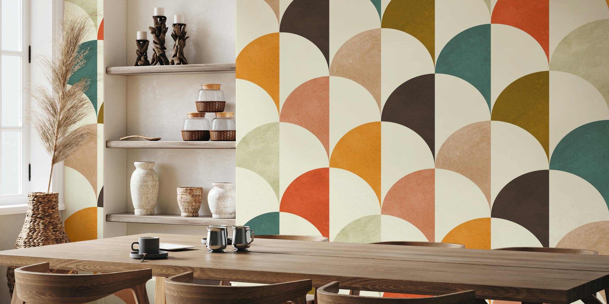 Lines and circles 72 wallpaper in a room