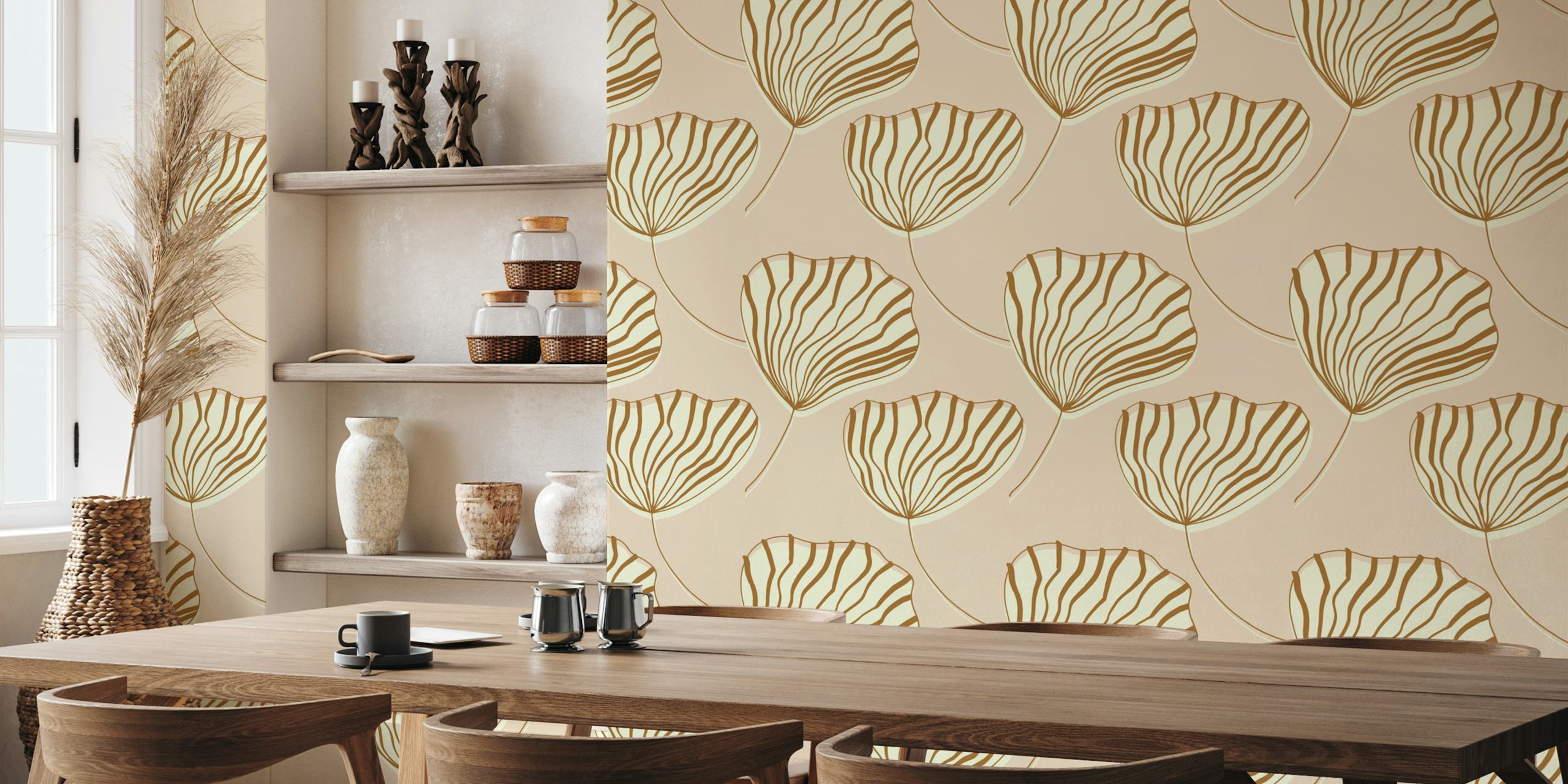 Seashell Flower tapetdesign i et rum
