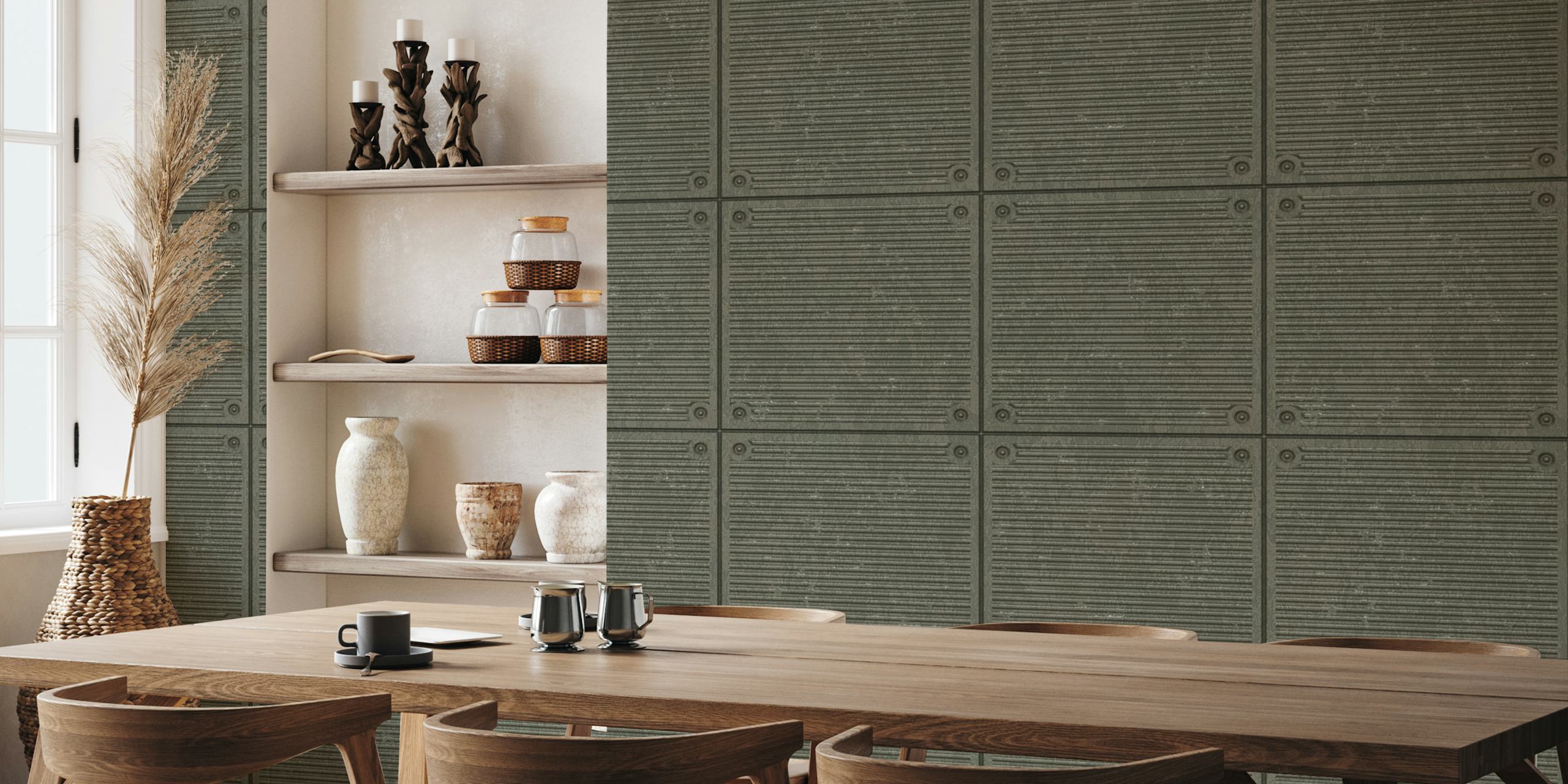 Design della carta da parati Urban Grit Fusion Floor Metal Plate