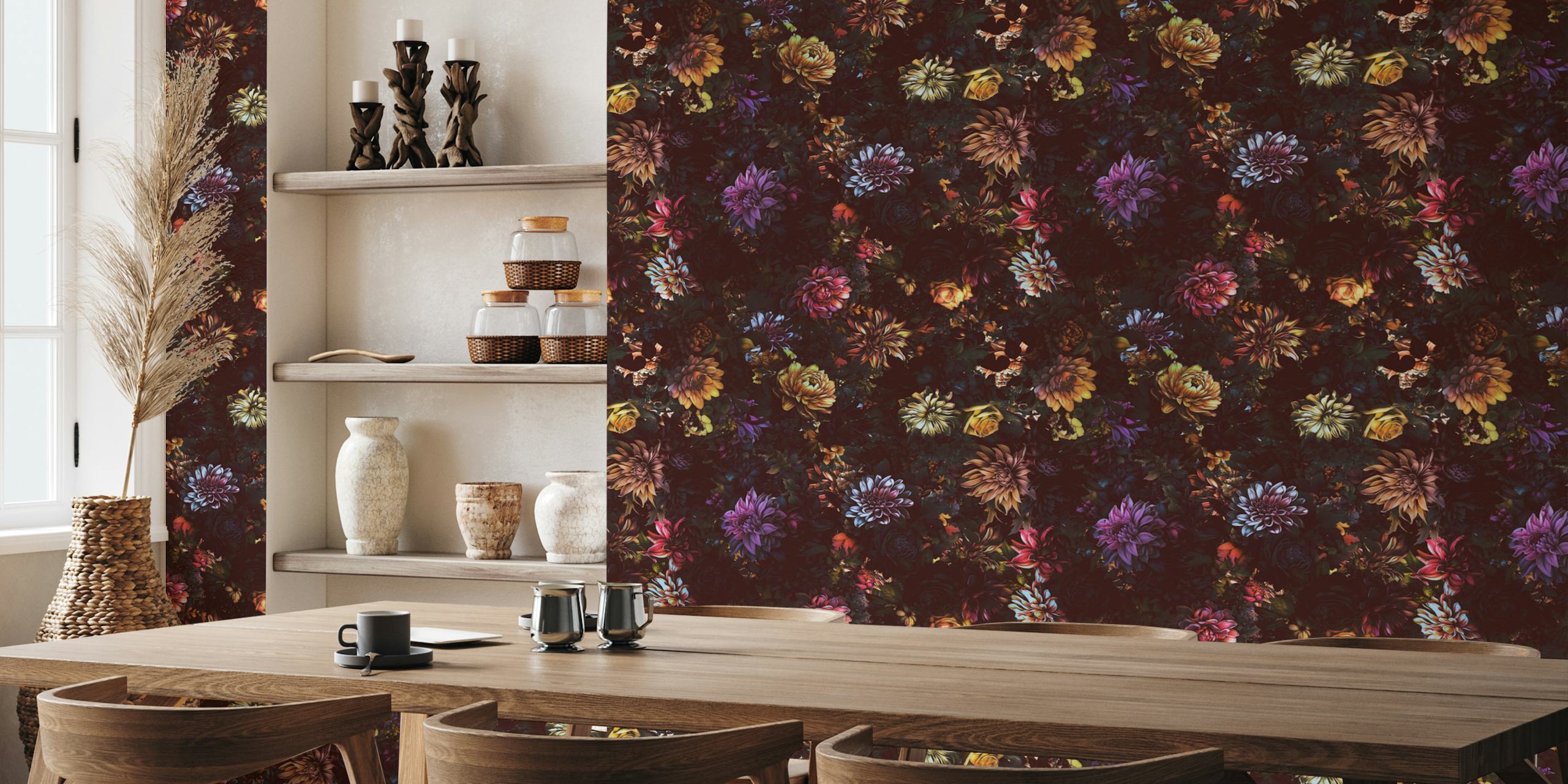Gothic Dark Floral Design u sobi