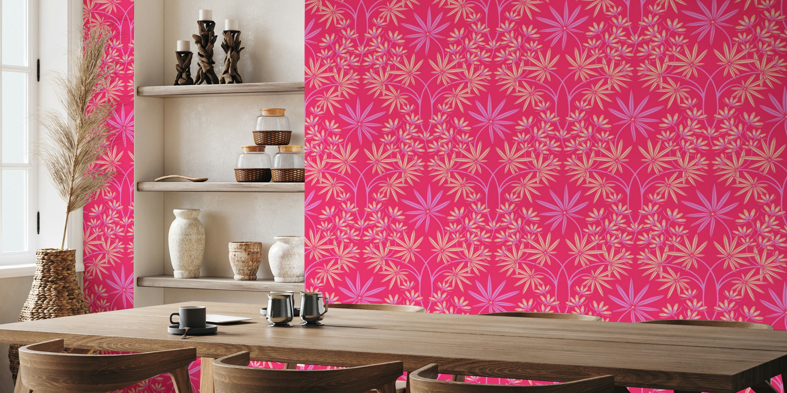 Glamour Maximalist Floral Damask - Hot Pink
