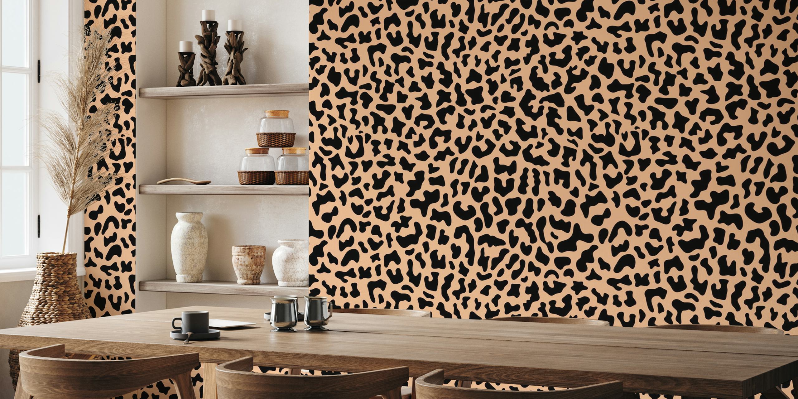Leopardine Peach tapet i ett rum