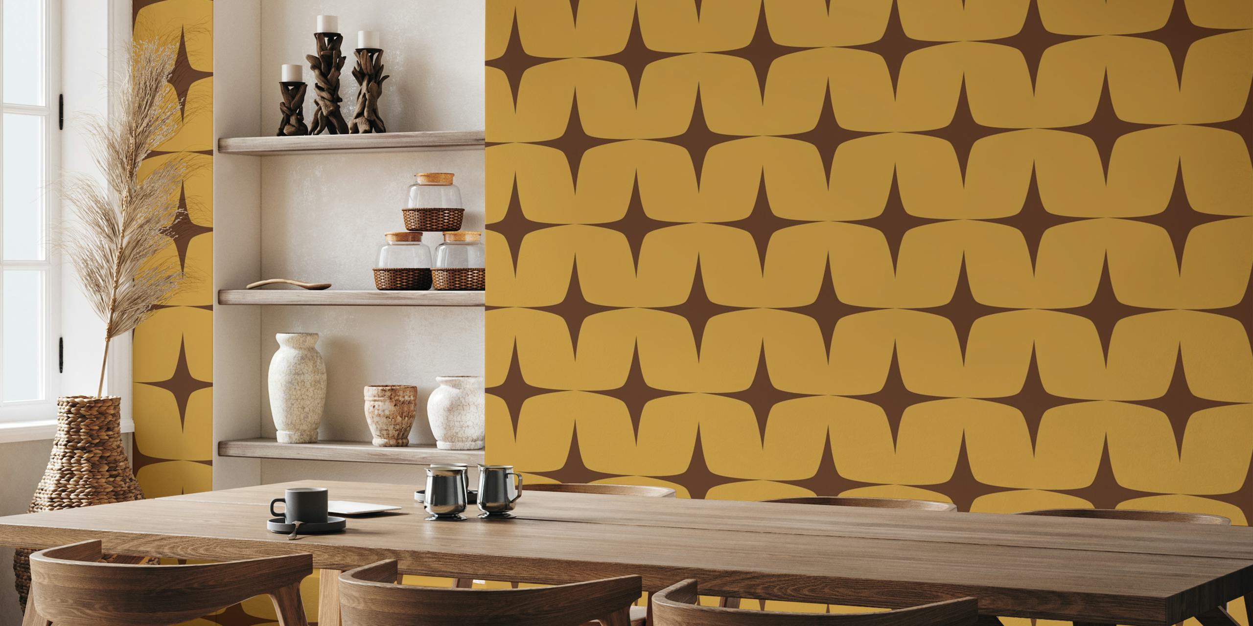 Apricity Starburst Yellow Chocolate wallpaper