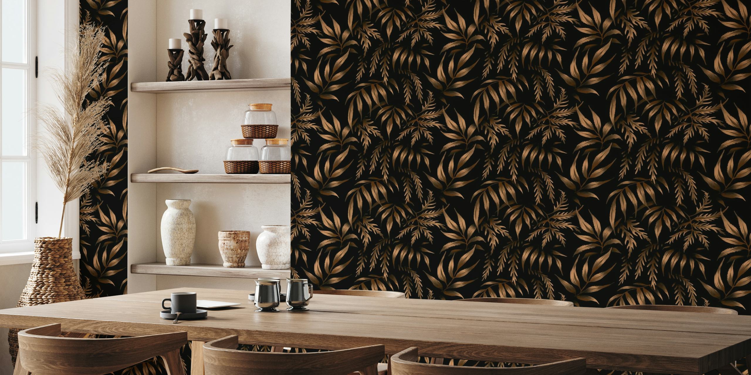 Fern Leaf Aralia - Brown wallpaper