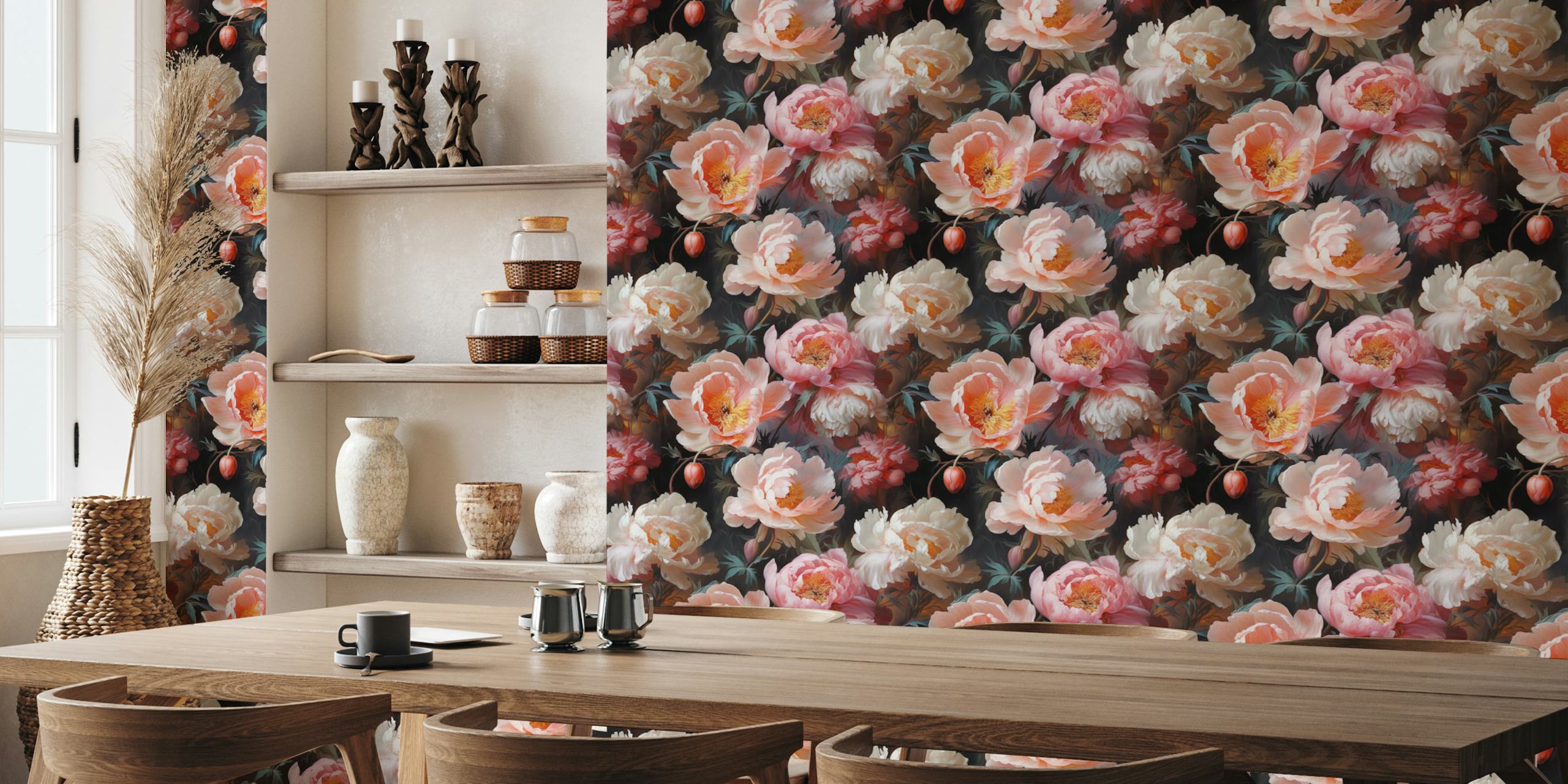 Pink Petal Paradise Wallpaper in a room