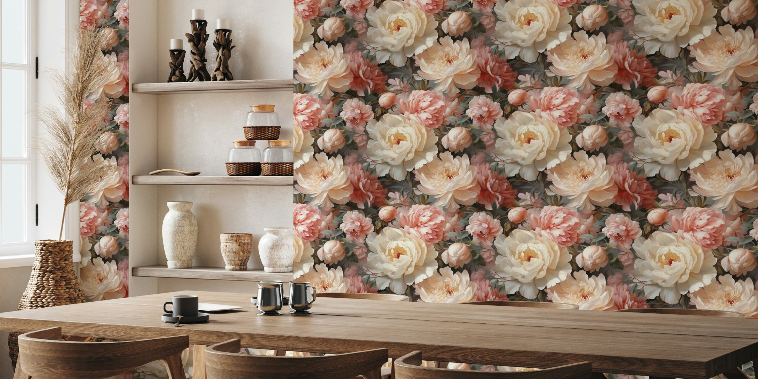Garden Bloom Peony Tapestry wallpaper