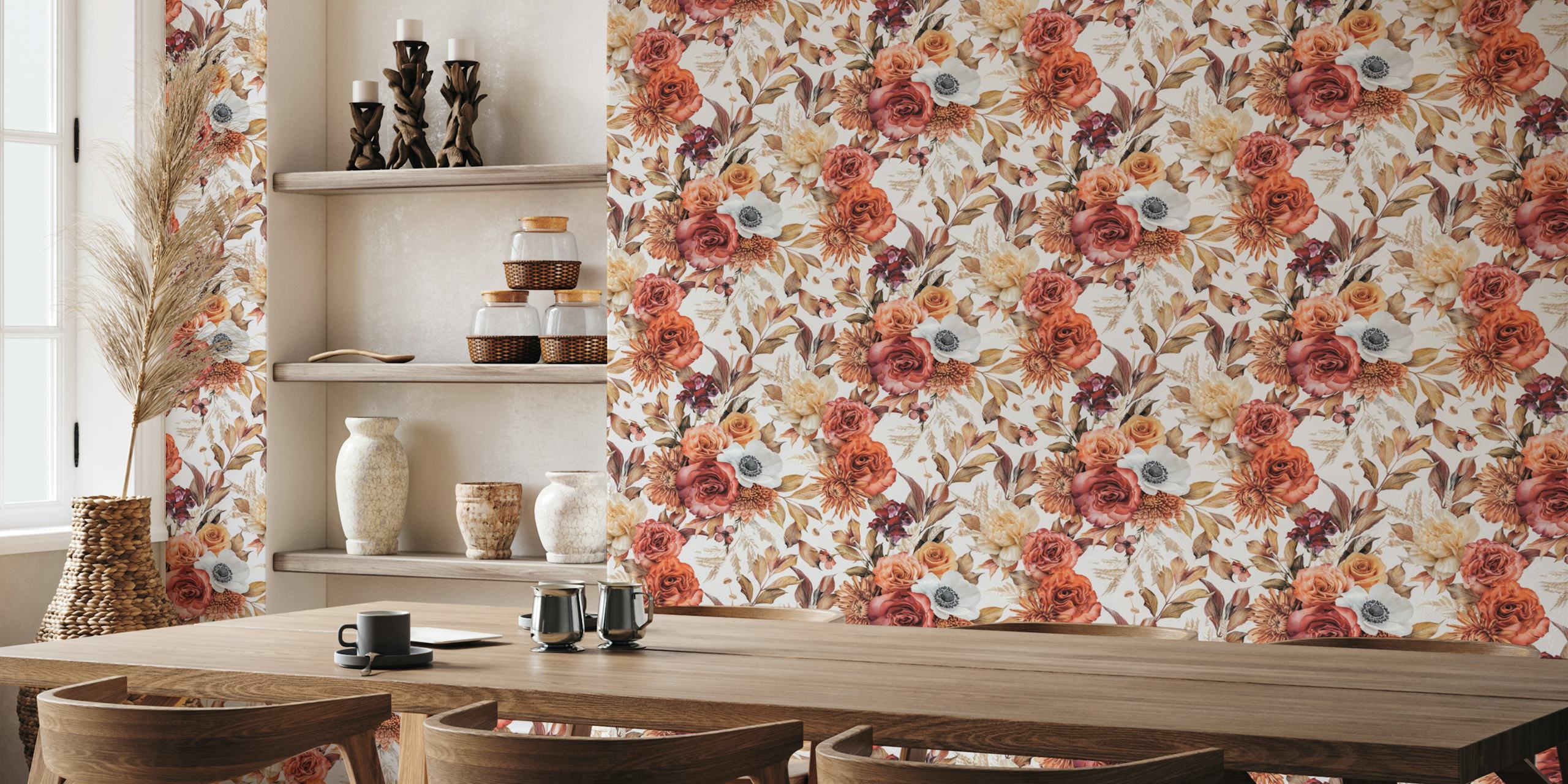 Bloemenbehangontwerp met Sunkissed Petals