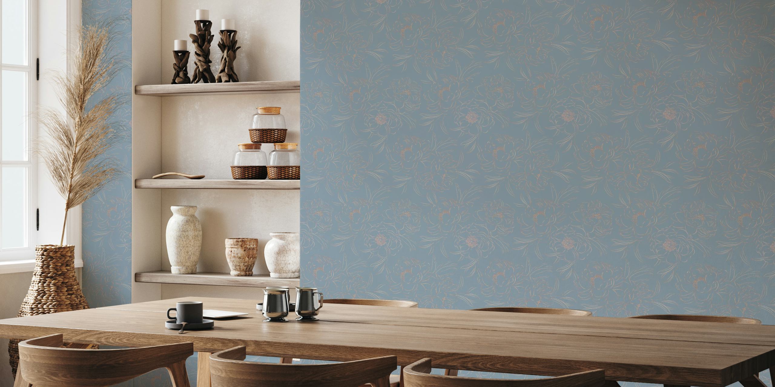 Dahlia Petal Paradise wallpaper in a room