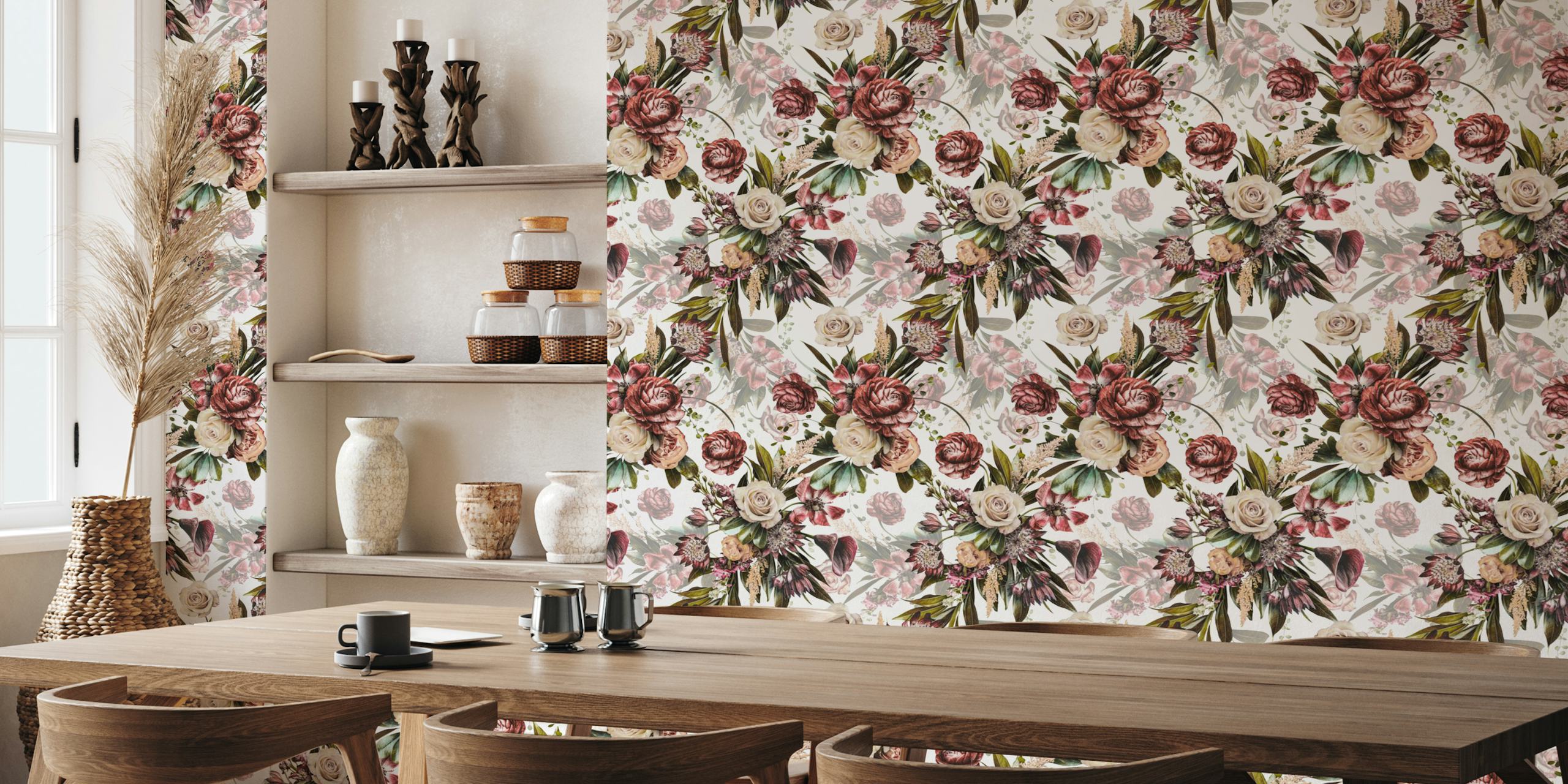 Mystic Rosewood Reverie wallpaper in a room